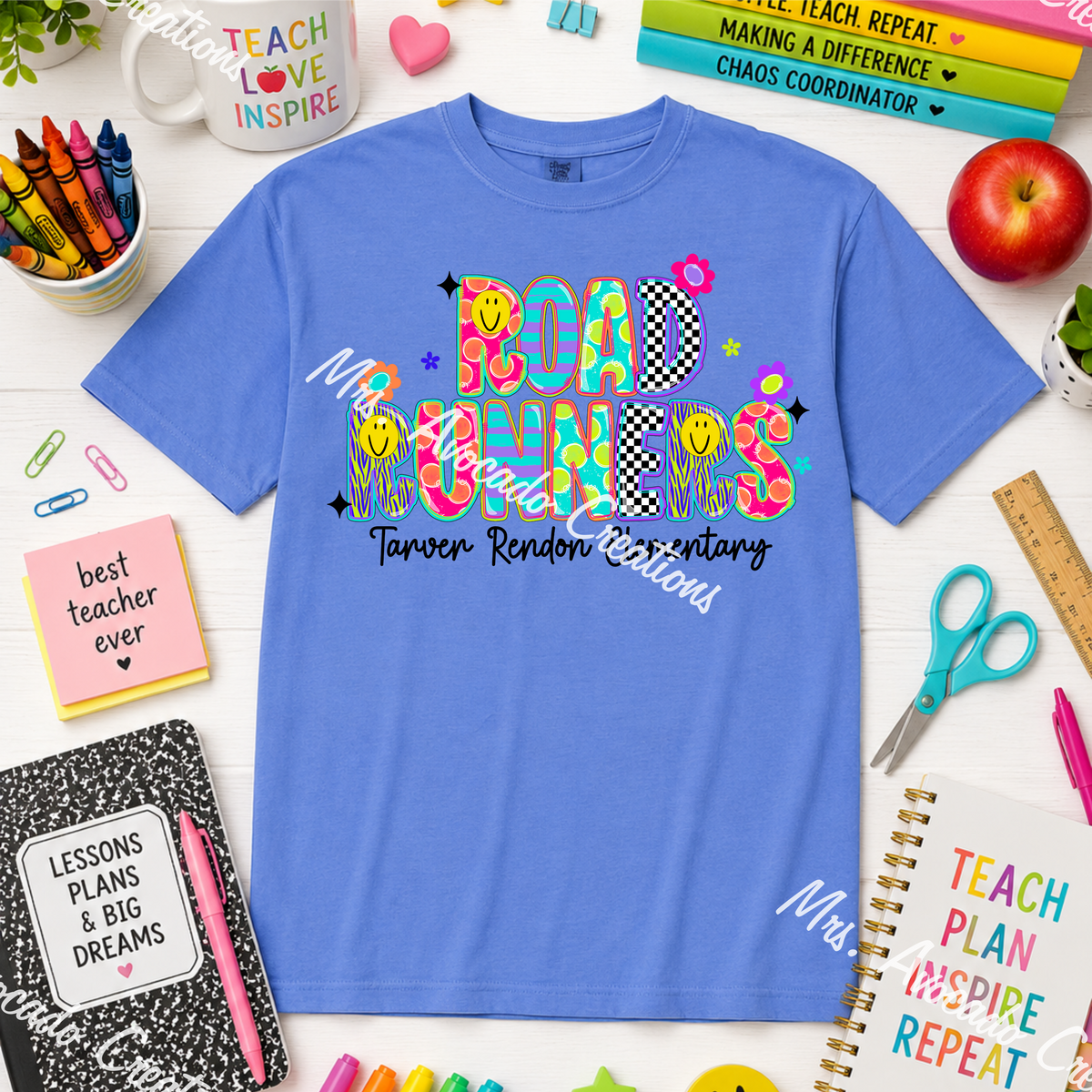 Roadrunners Bright Doodle Prints (black text)