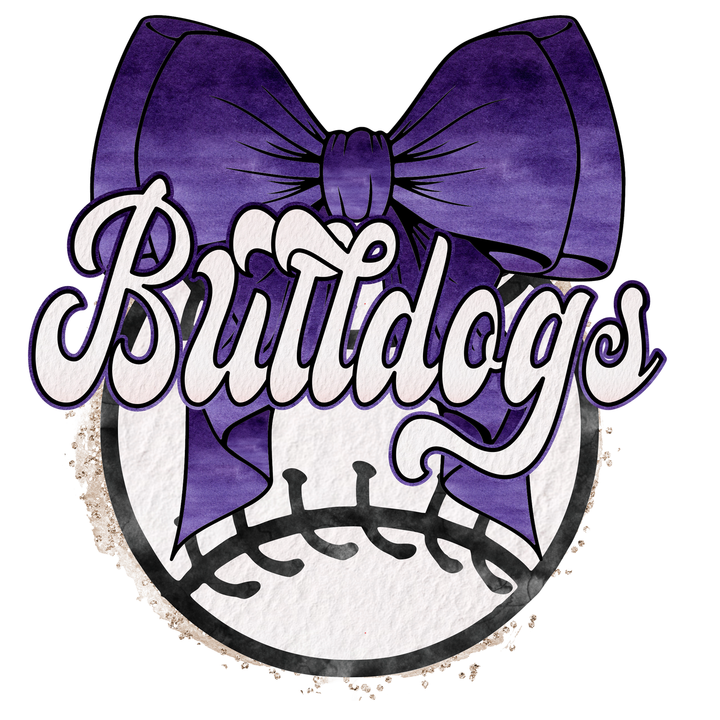 Bulldogs baseball purple bow