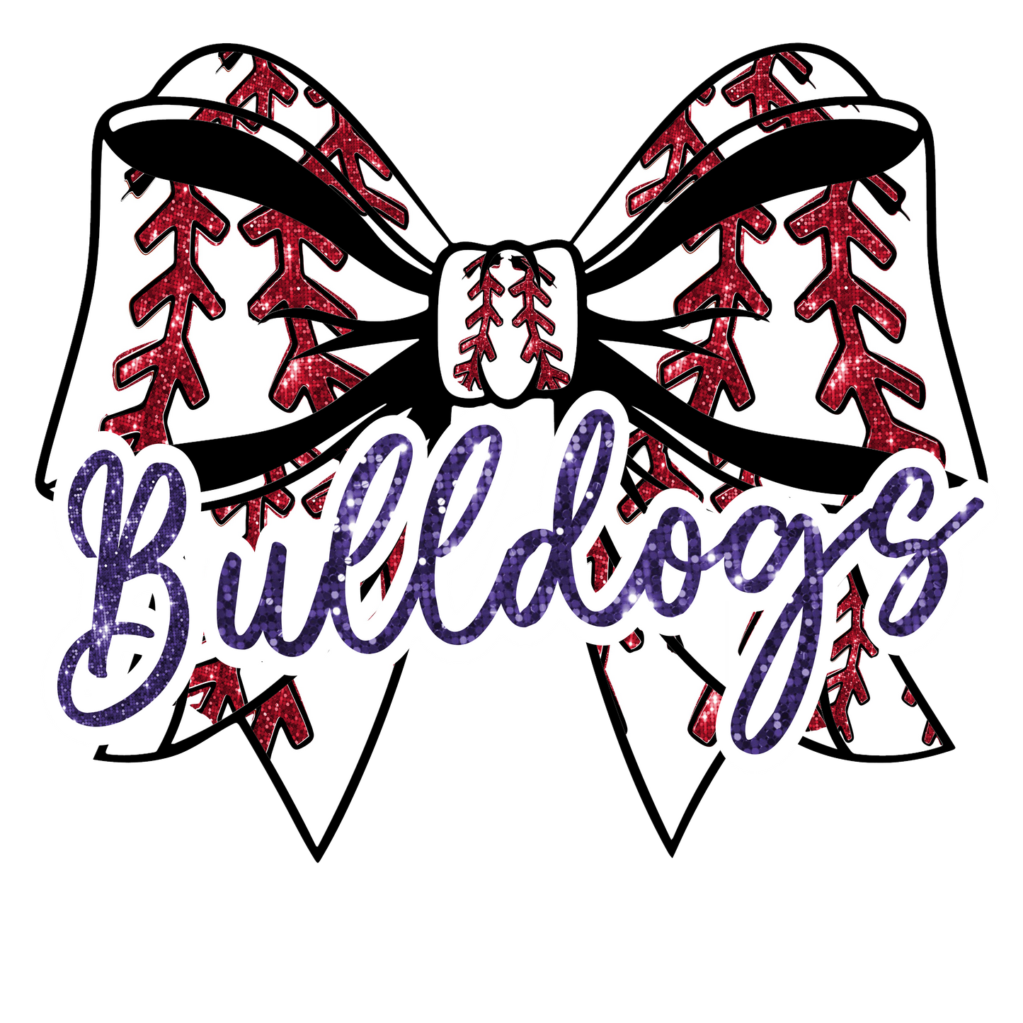 Bulldogs baseball laces bow