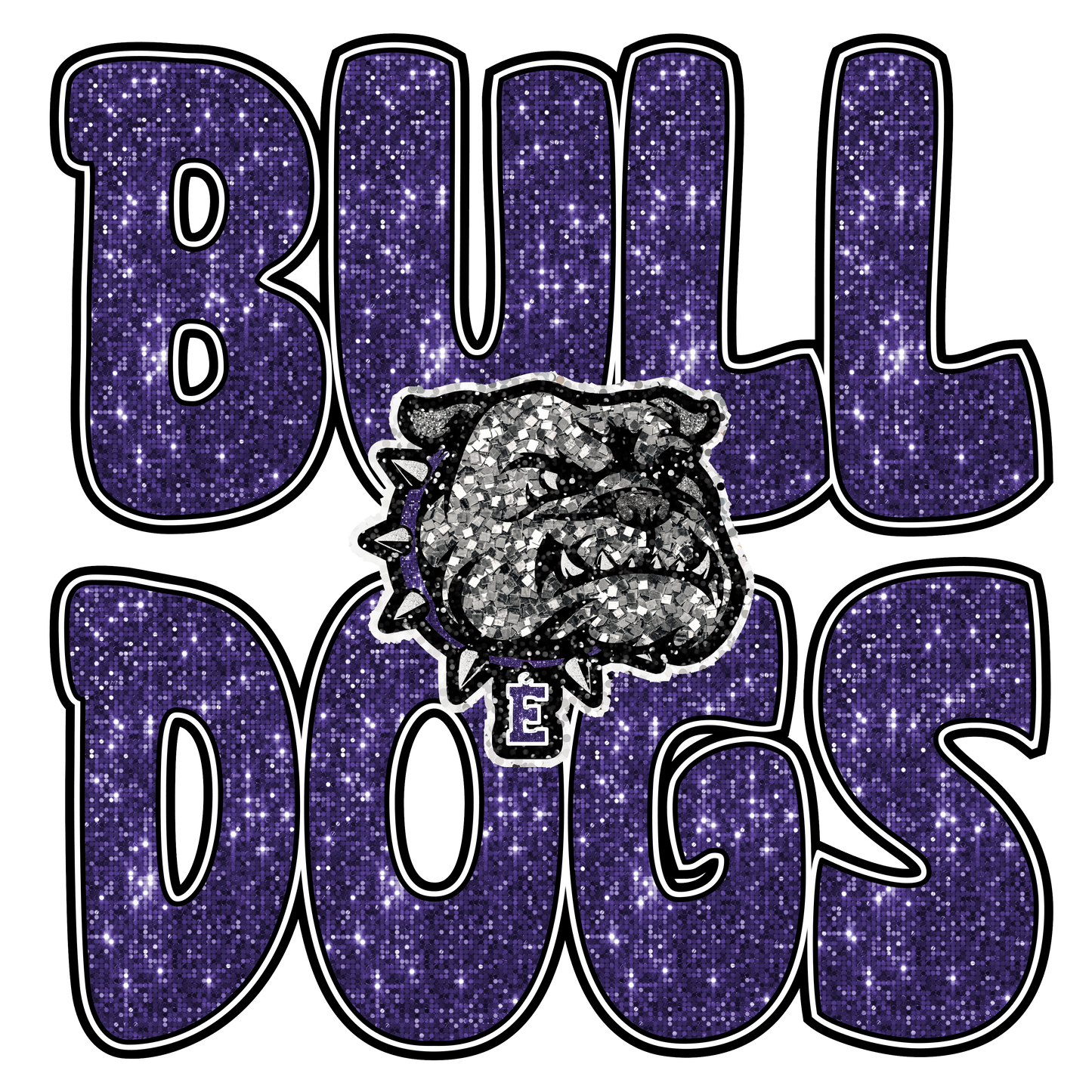 Bulldogs faux glitter