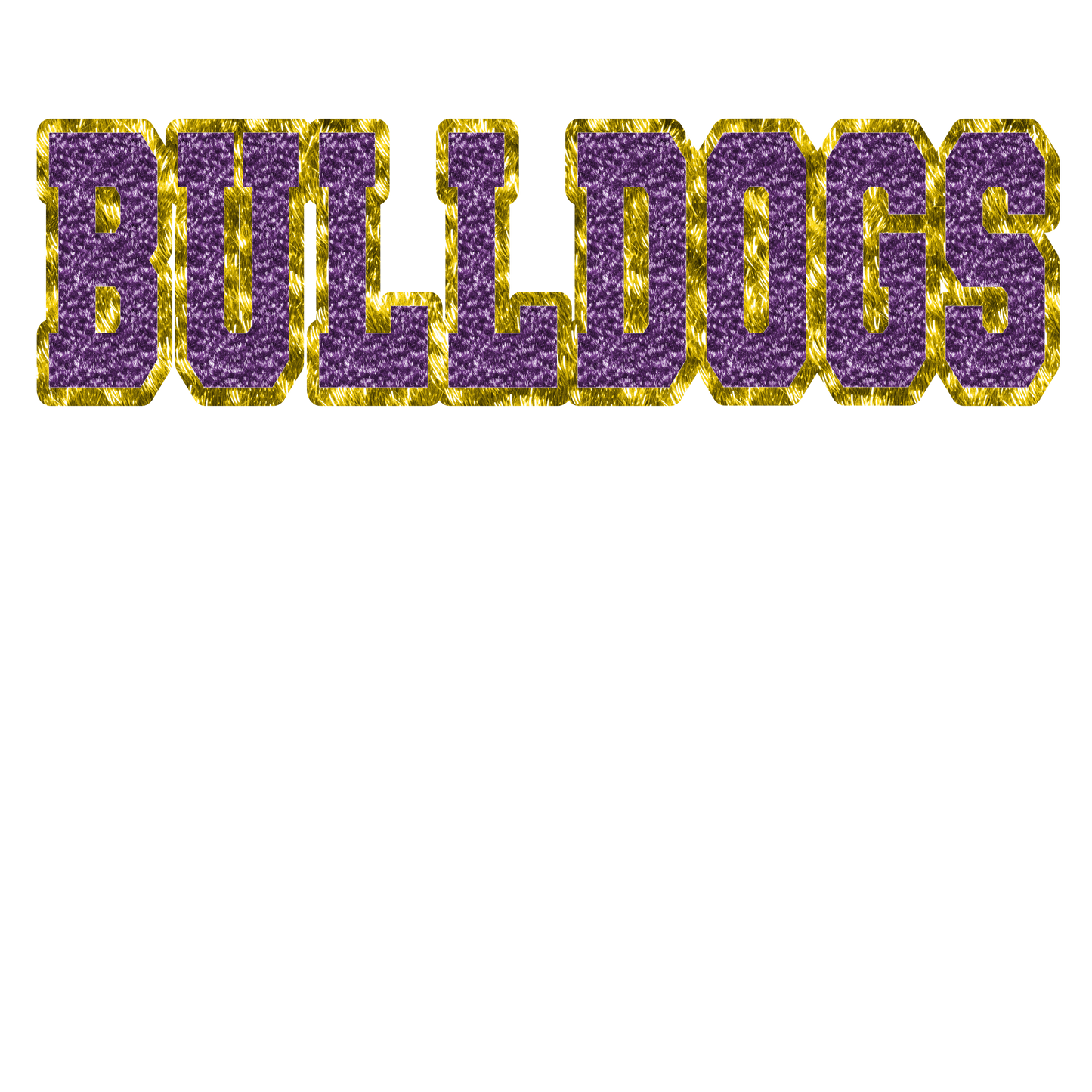Bulldogs purple gold faux chenille
