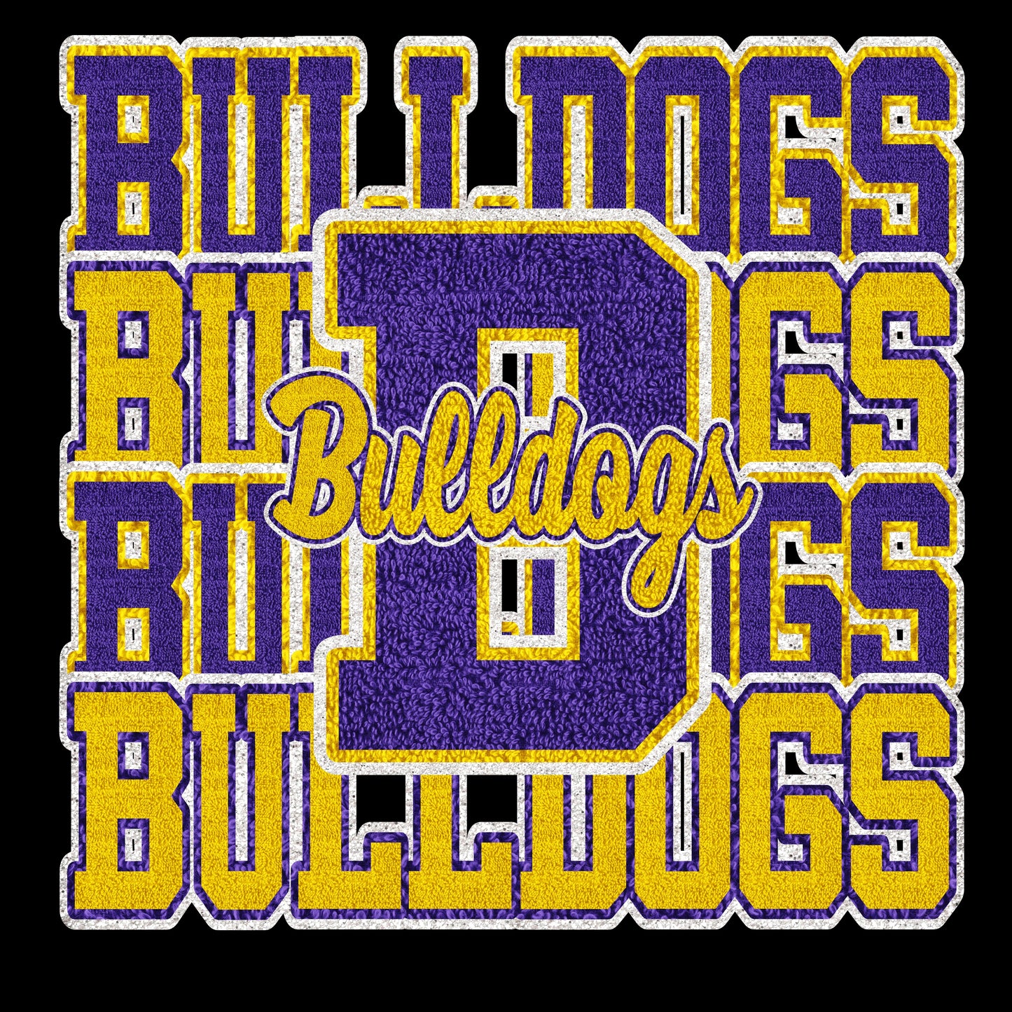 Bulldogs faux chenille