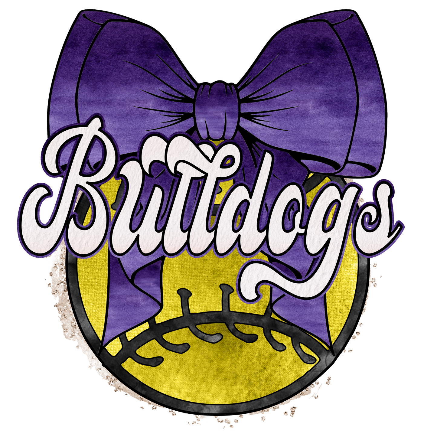 Bulldogs purple bow softball