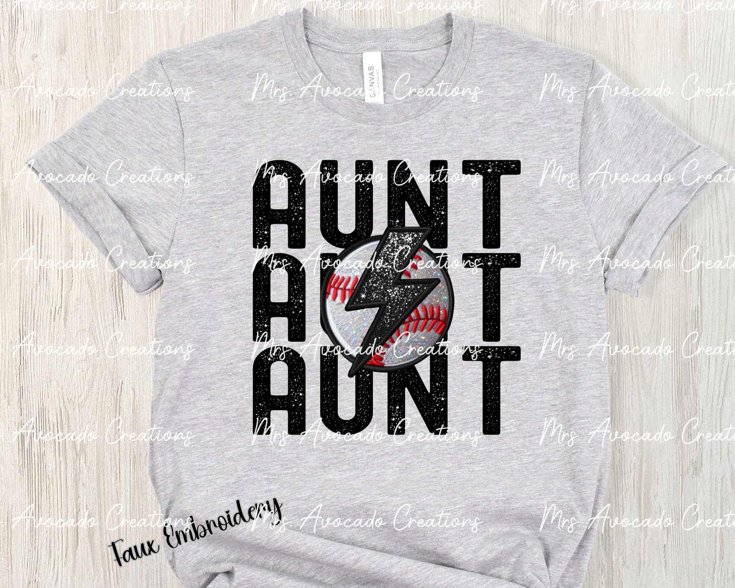 Baseball Aunt Stacked