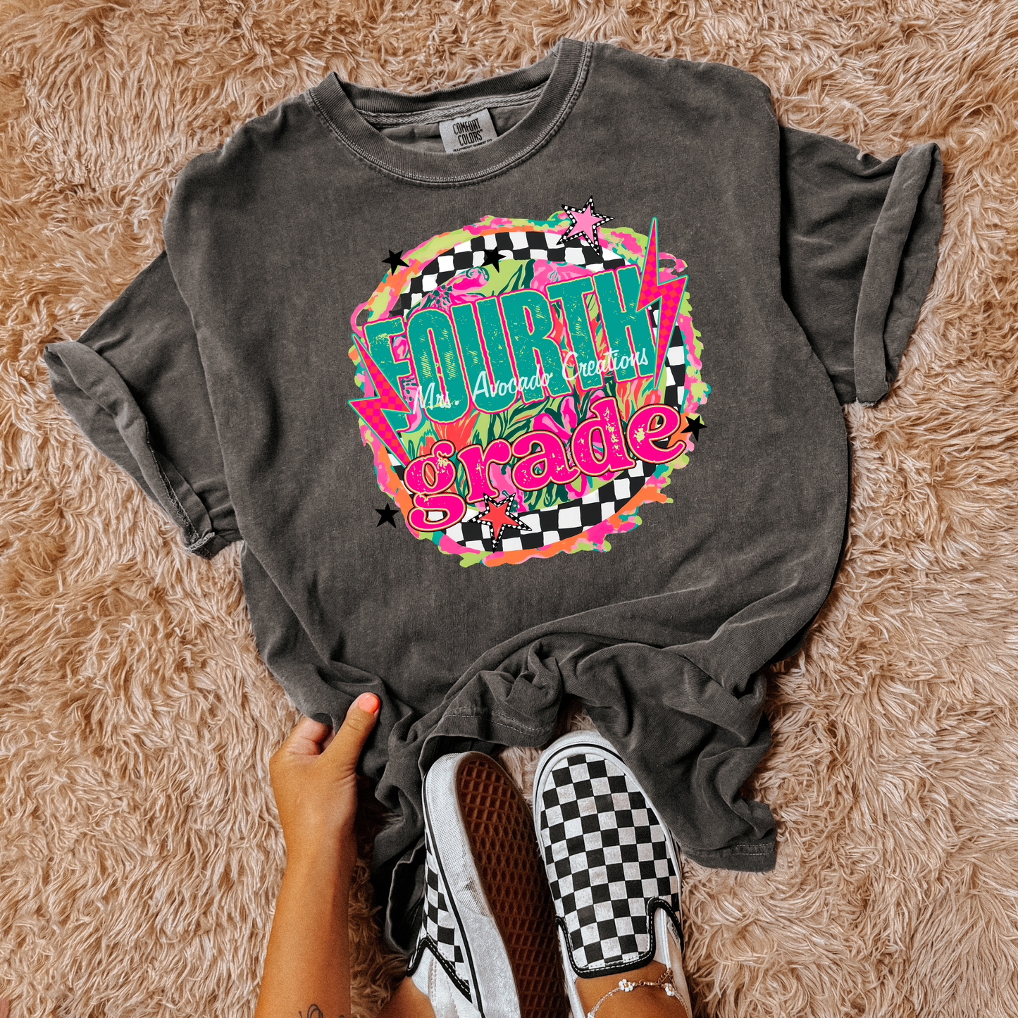 Checkered Floral Fourth Grade