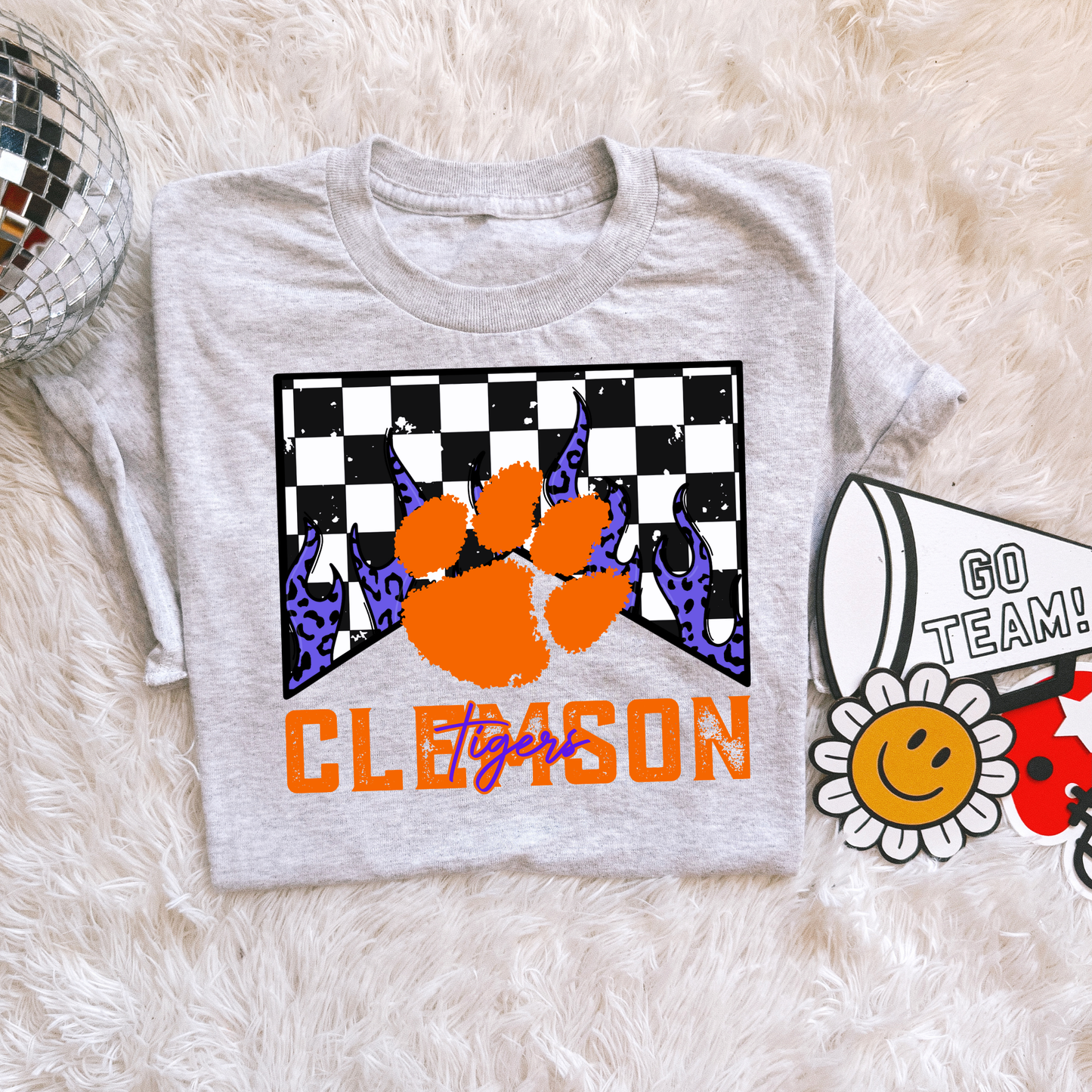 Checkered flame Clemson Tigers