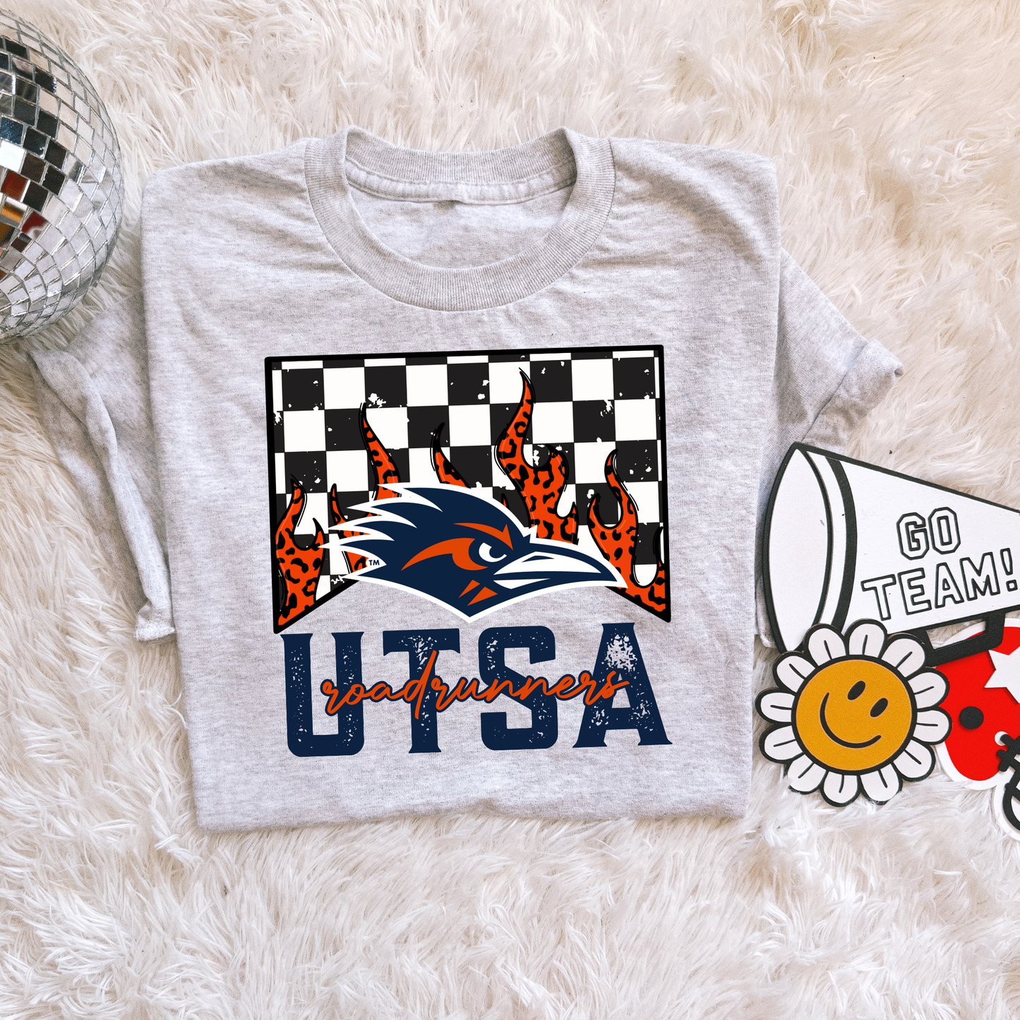 Checkered flame UTSA Roadrunners