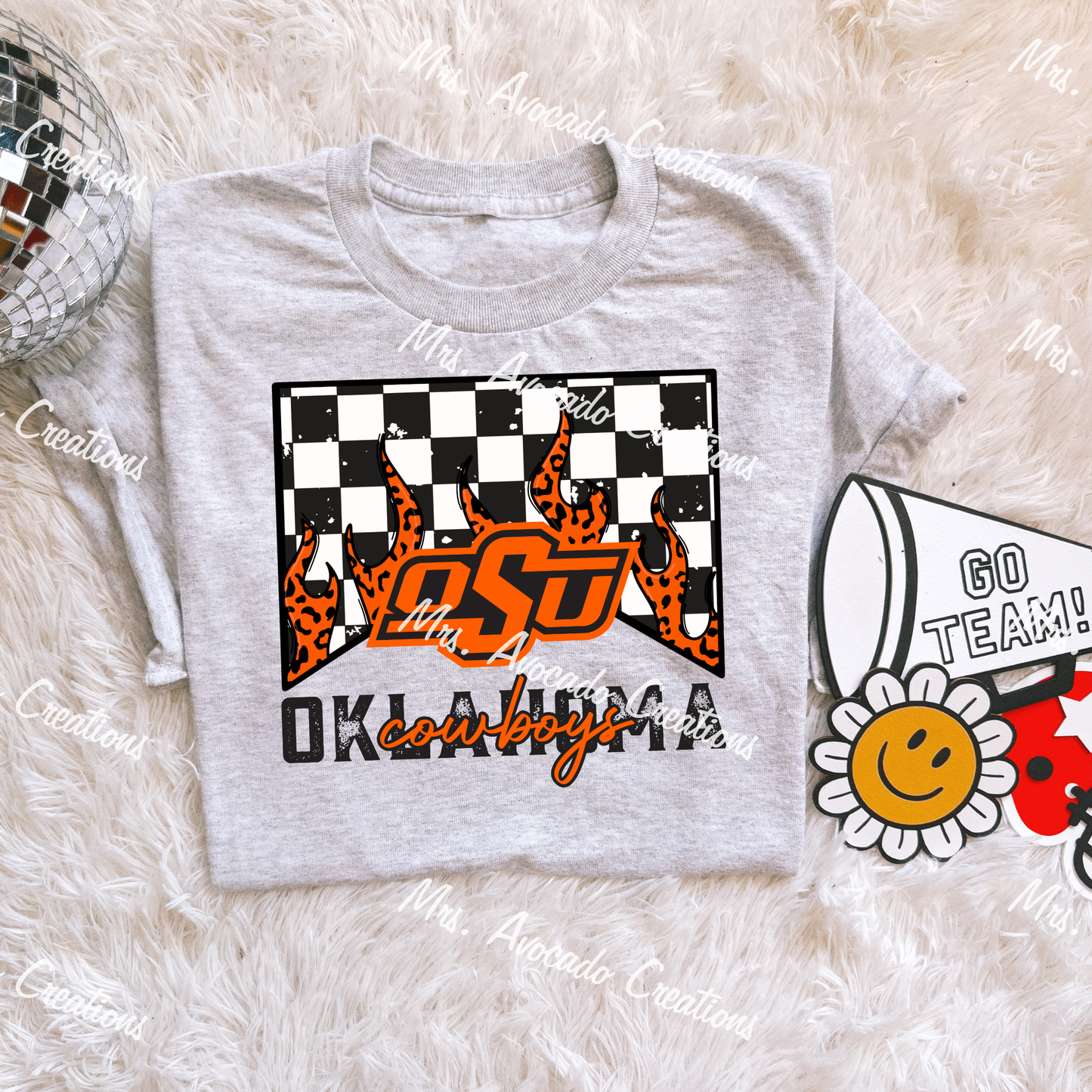 Checkered Flame OSU Cowboys