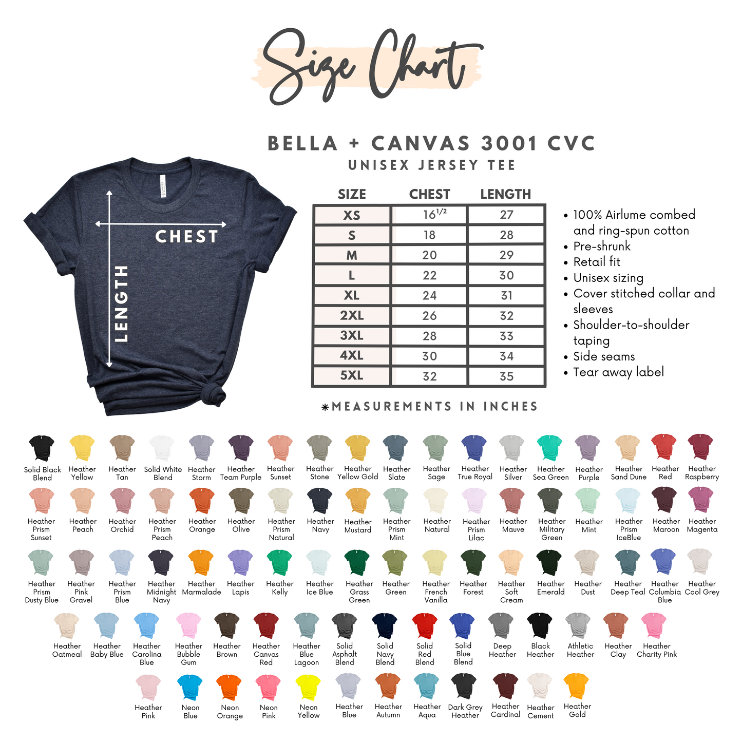 Adult Shirt Color Options