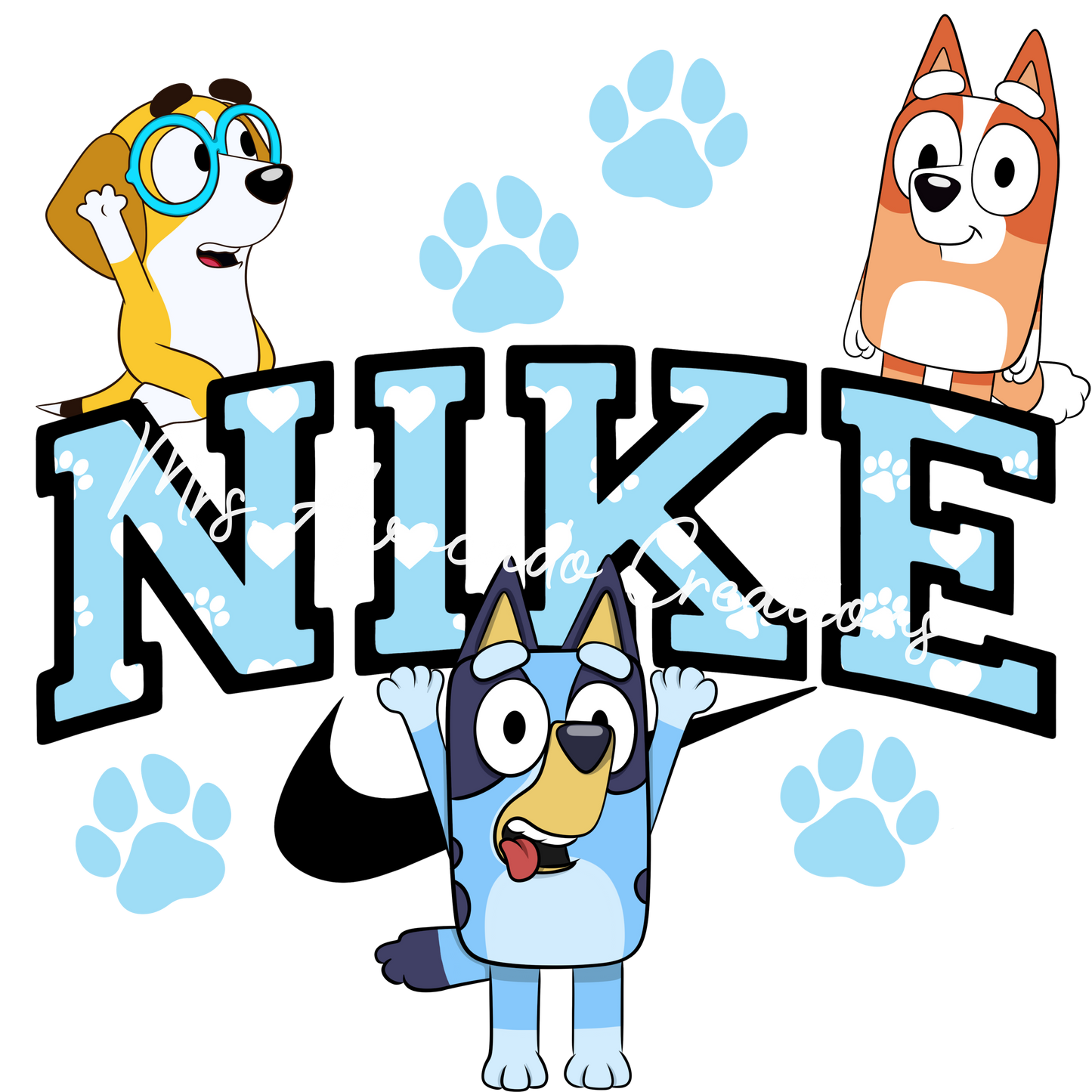 Swoosh blue dog
