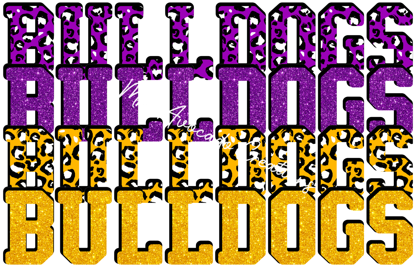 Bulldogs cheetah stacked