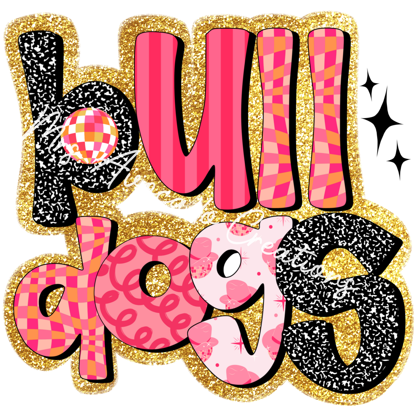 pink and gold Bulldogs