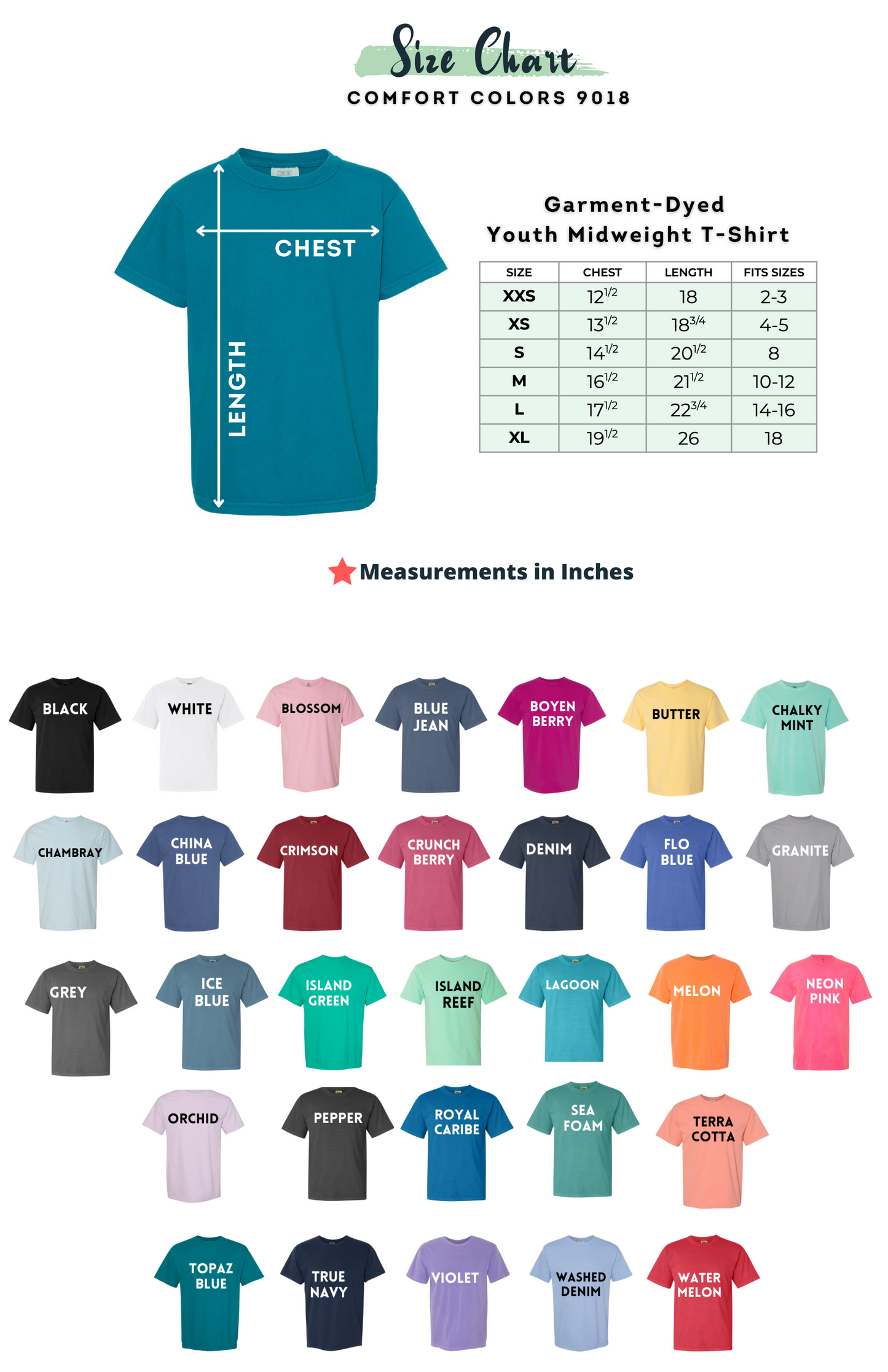 Kids Shirt Color Options
