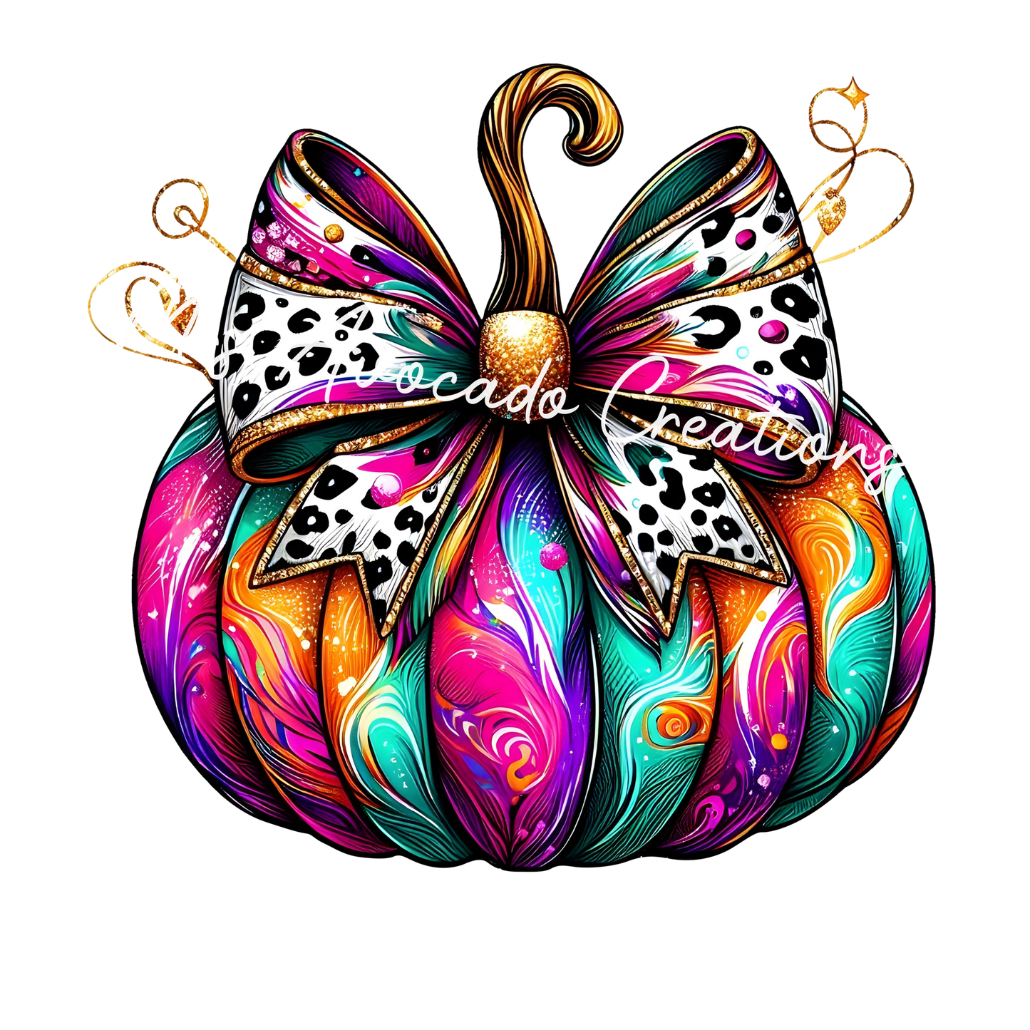 Coquette bright brushstroke and swirl pumpkin