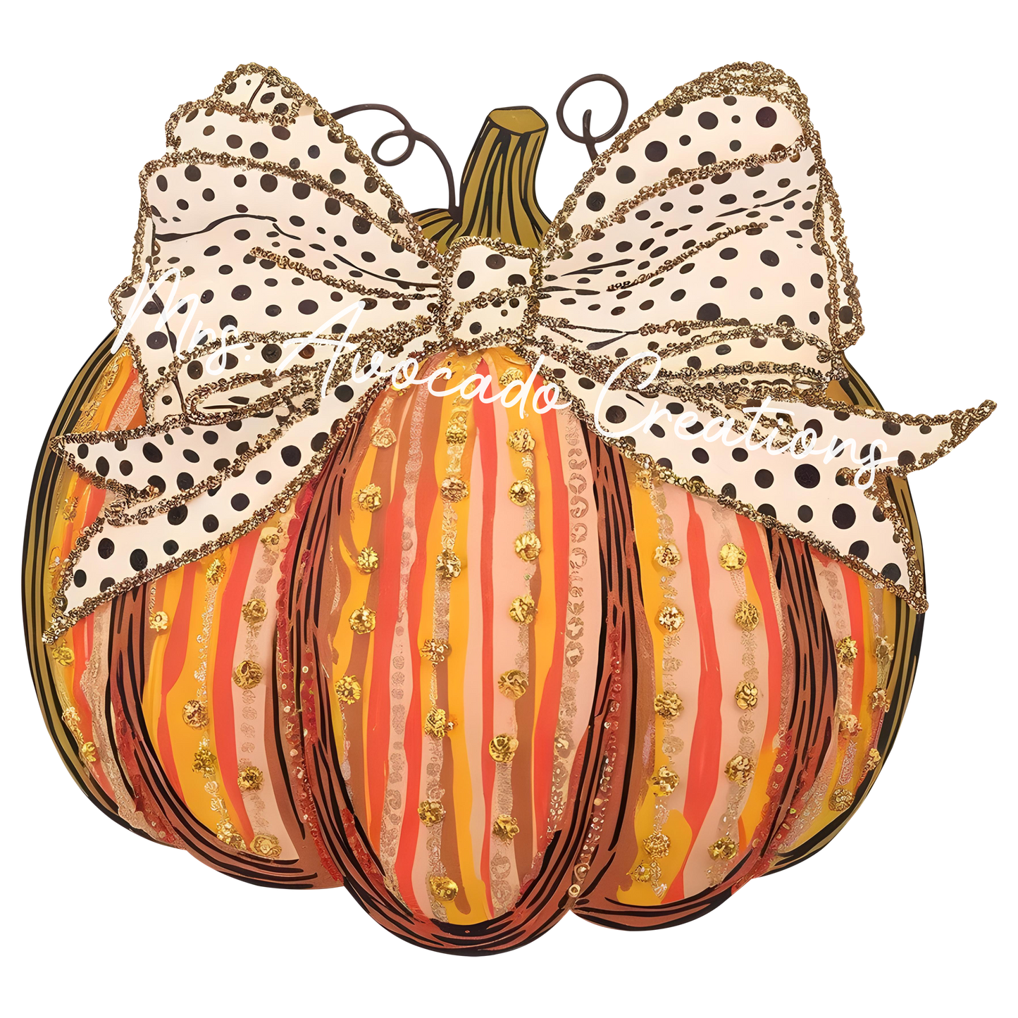 Coquette maroon gold dot pumpkin