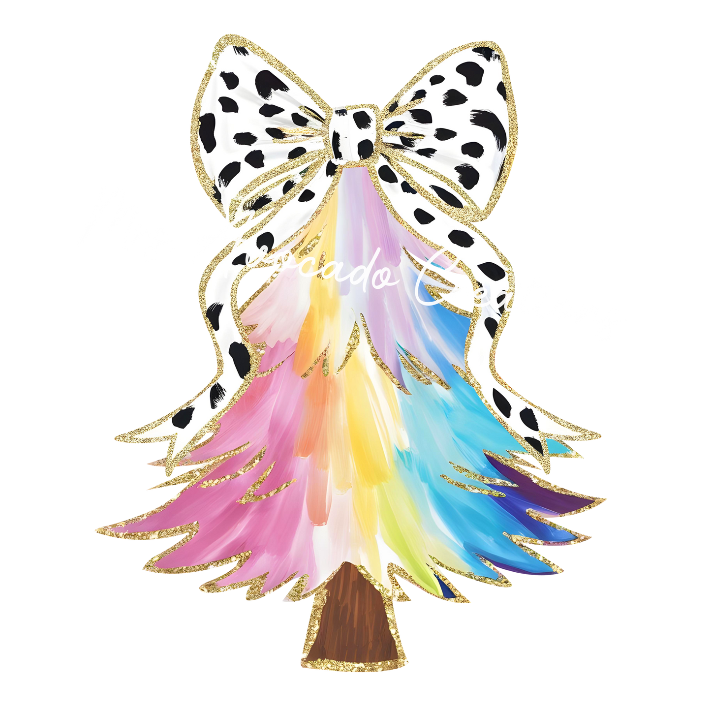 Coquette pastel rainbow Christmas tree