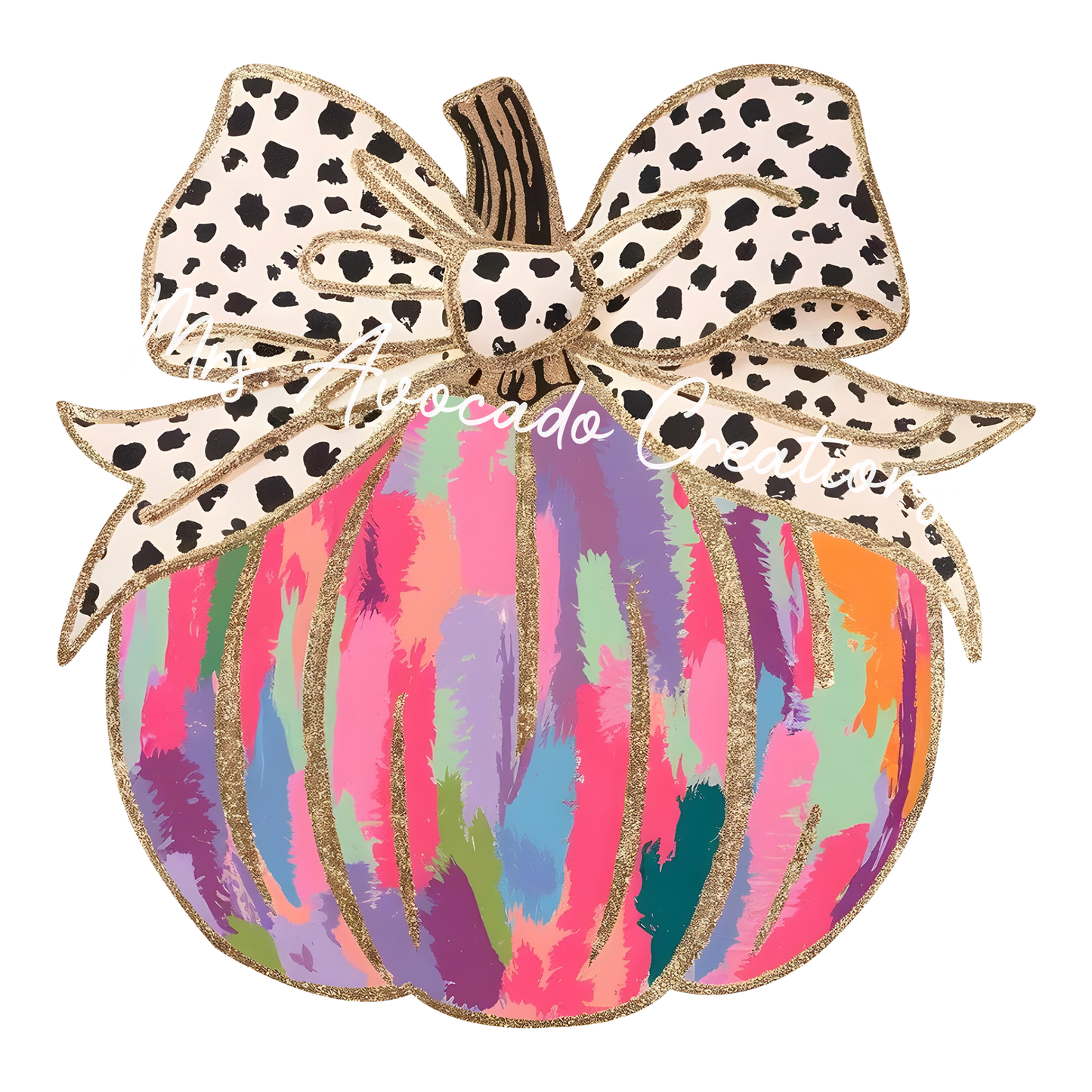 Coquette dark colorful pumpkin