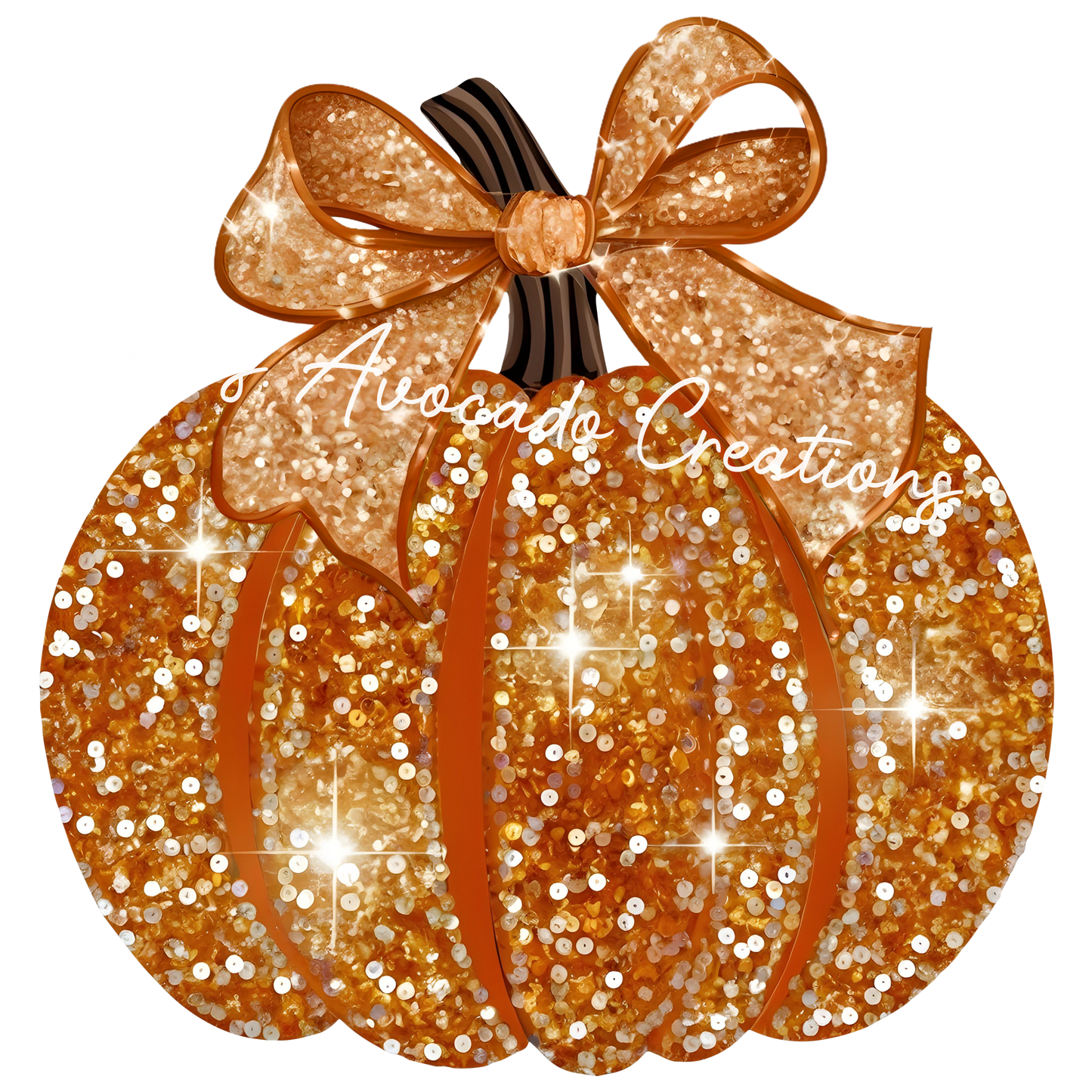 Coquette faux sequin orange pumpkin