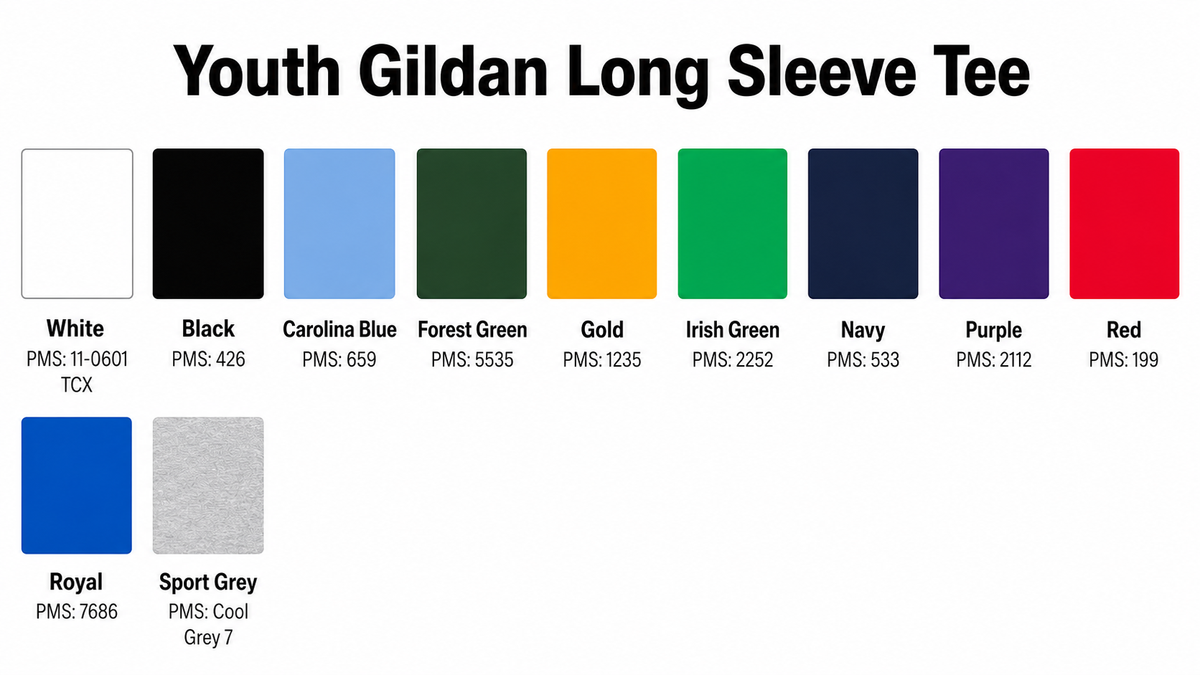Kids Shirt Color Options