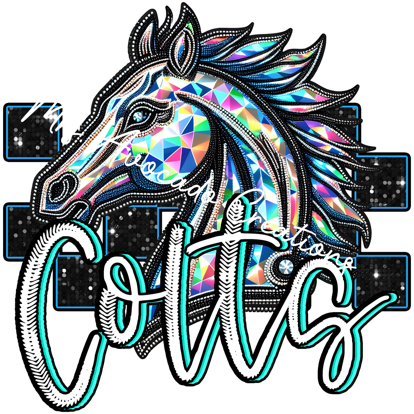 Faux rhinestone Colts