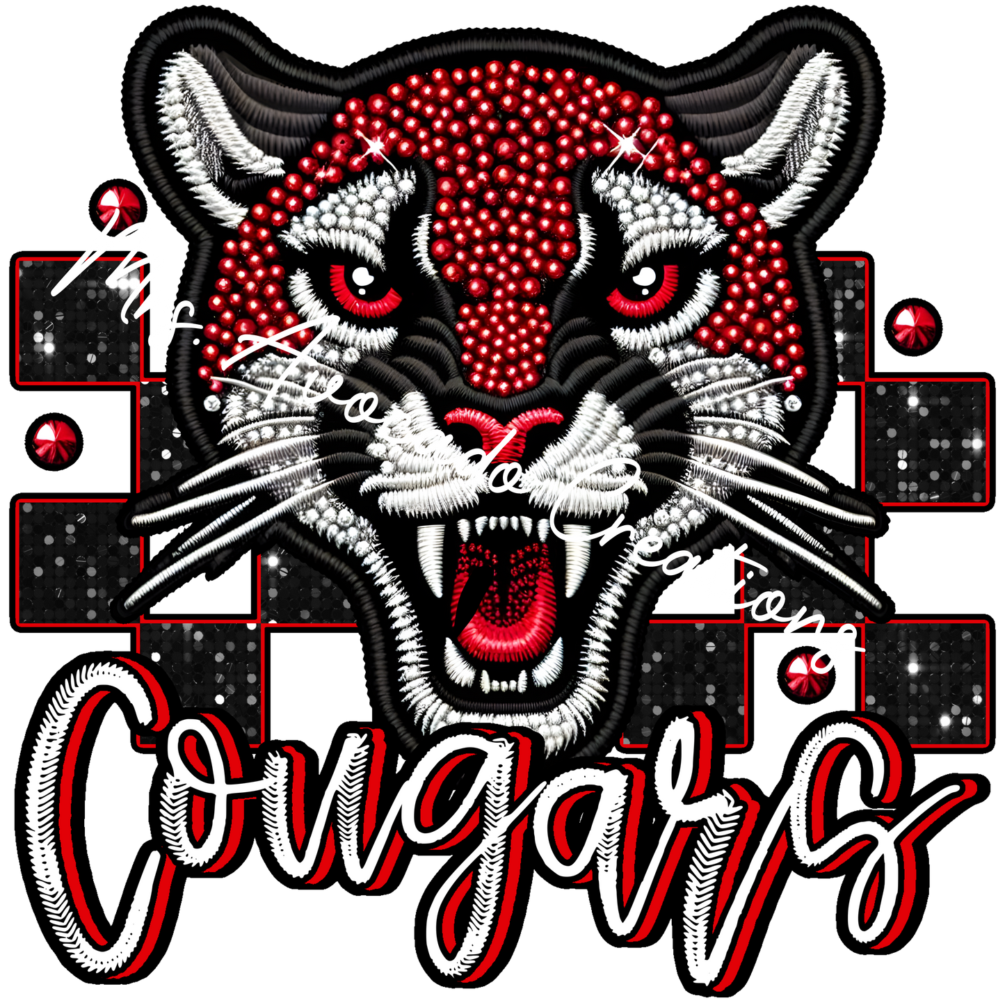 Faux rhinestone Cougars