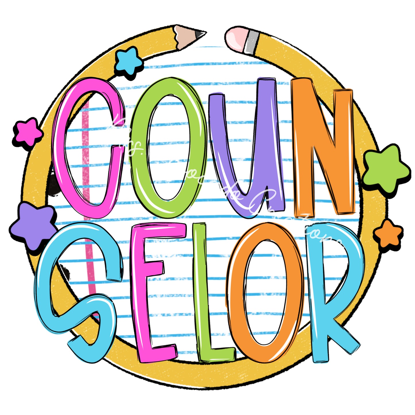 Colorful pencil circle counselor