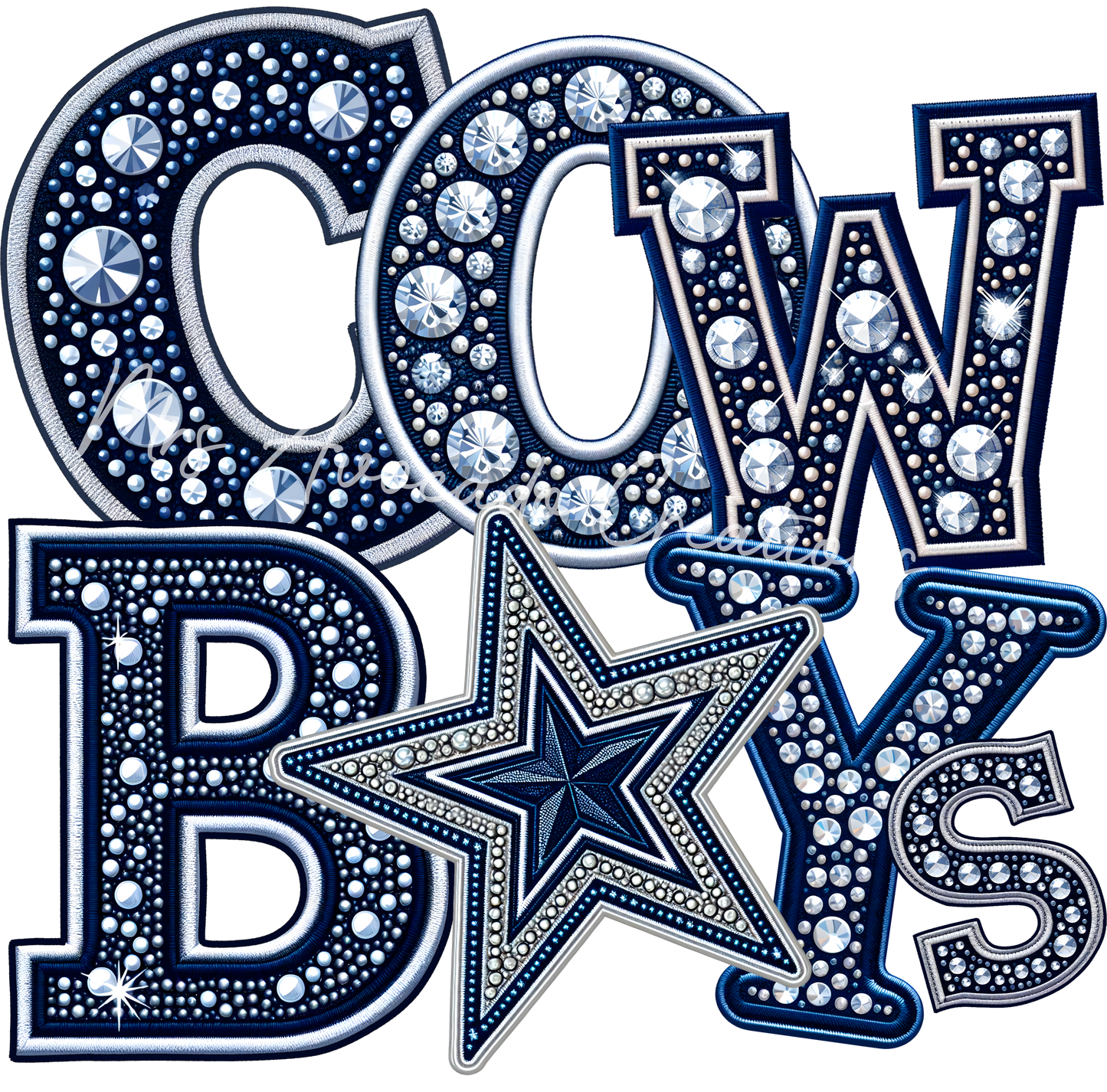 Faux Rhinestone Cow boys