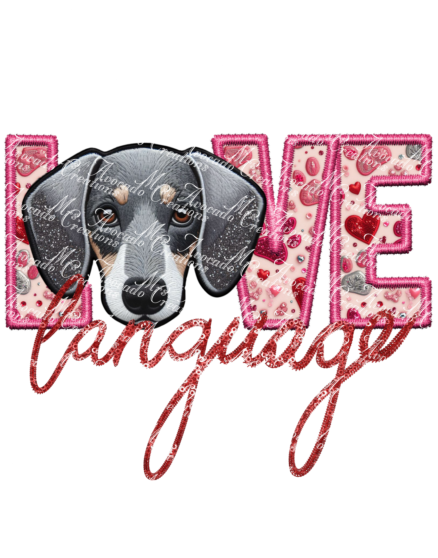 Love Language Dachshund (silver)