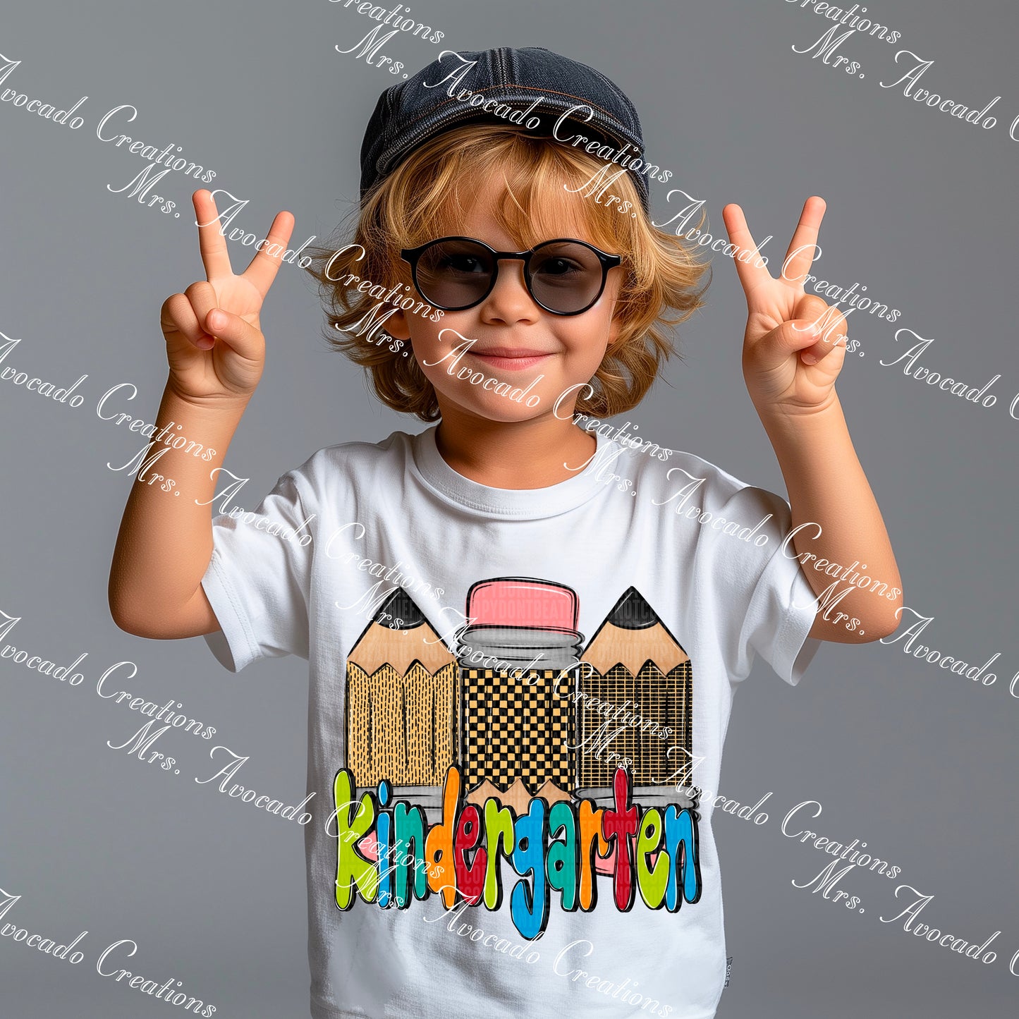 Doodle Pencil Blue Kindergarten