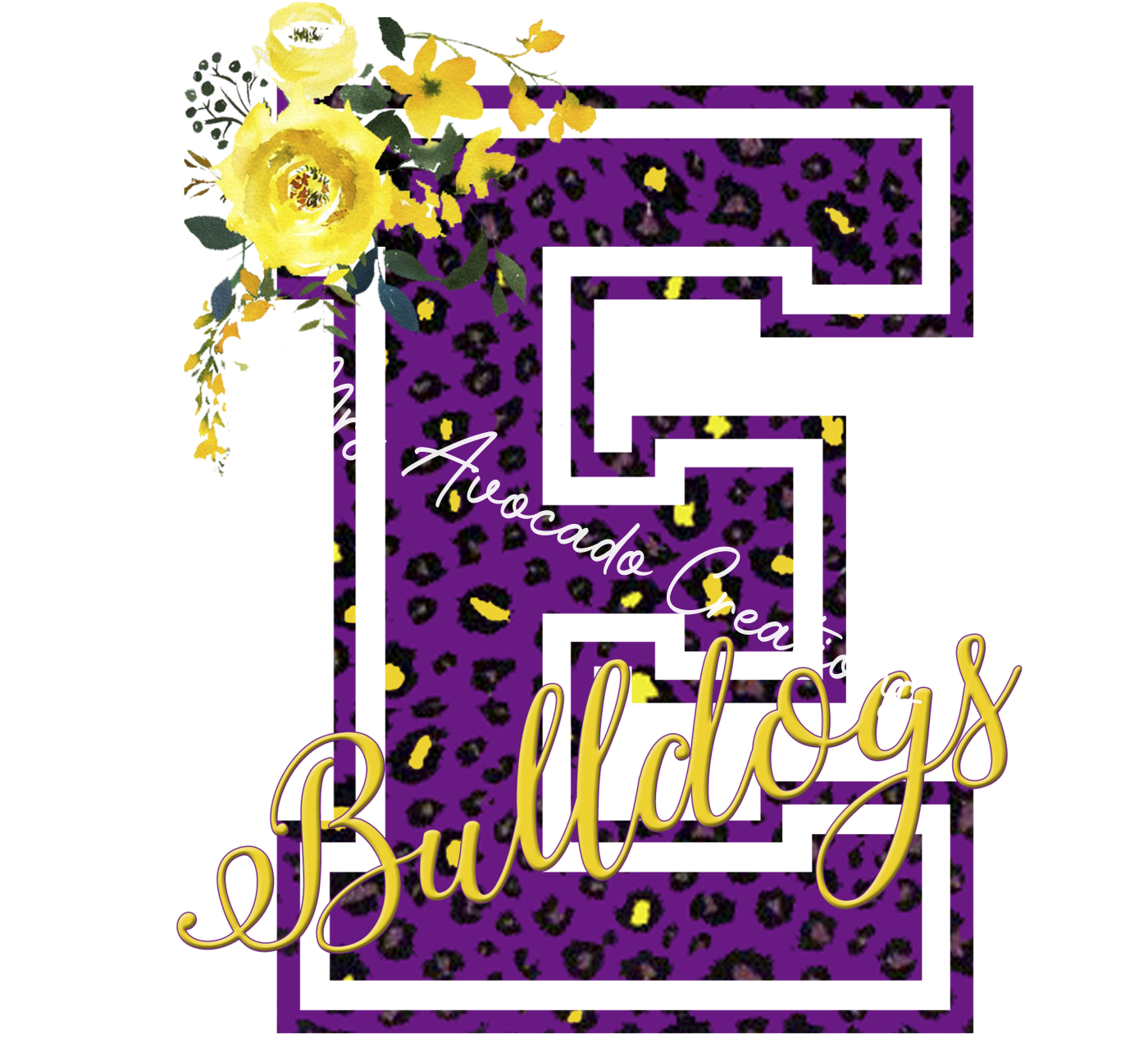 Floral E Bulldog