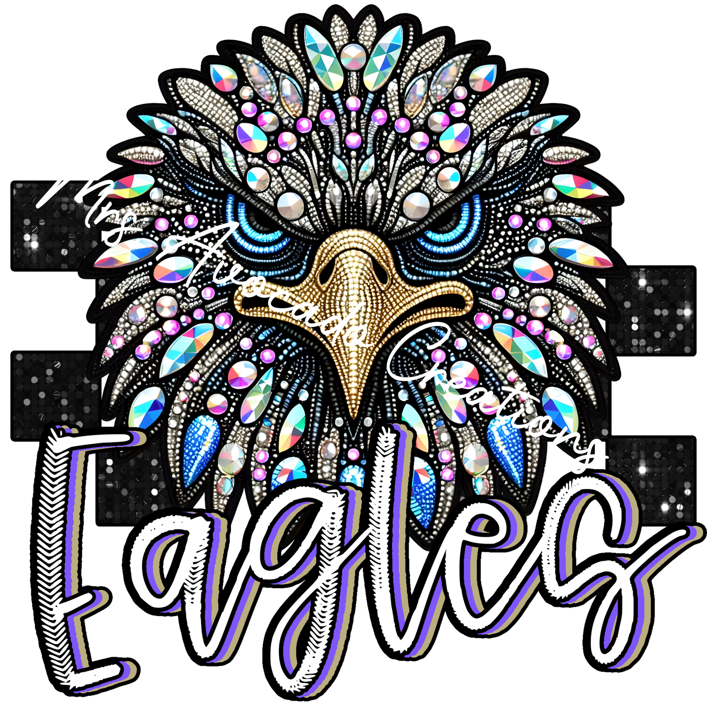Faux rhinestone Eagles