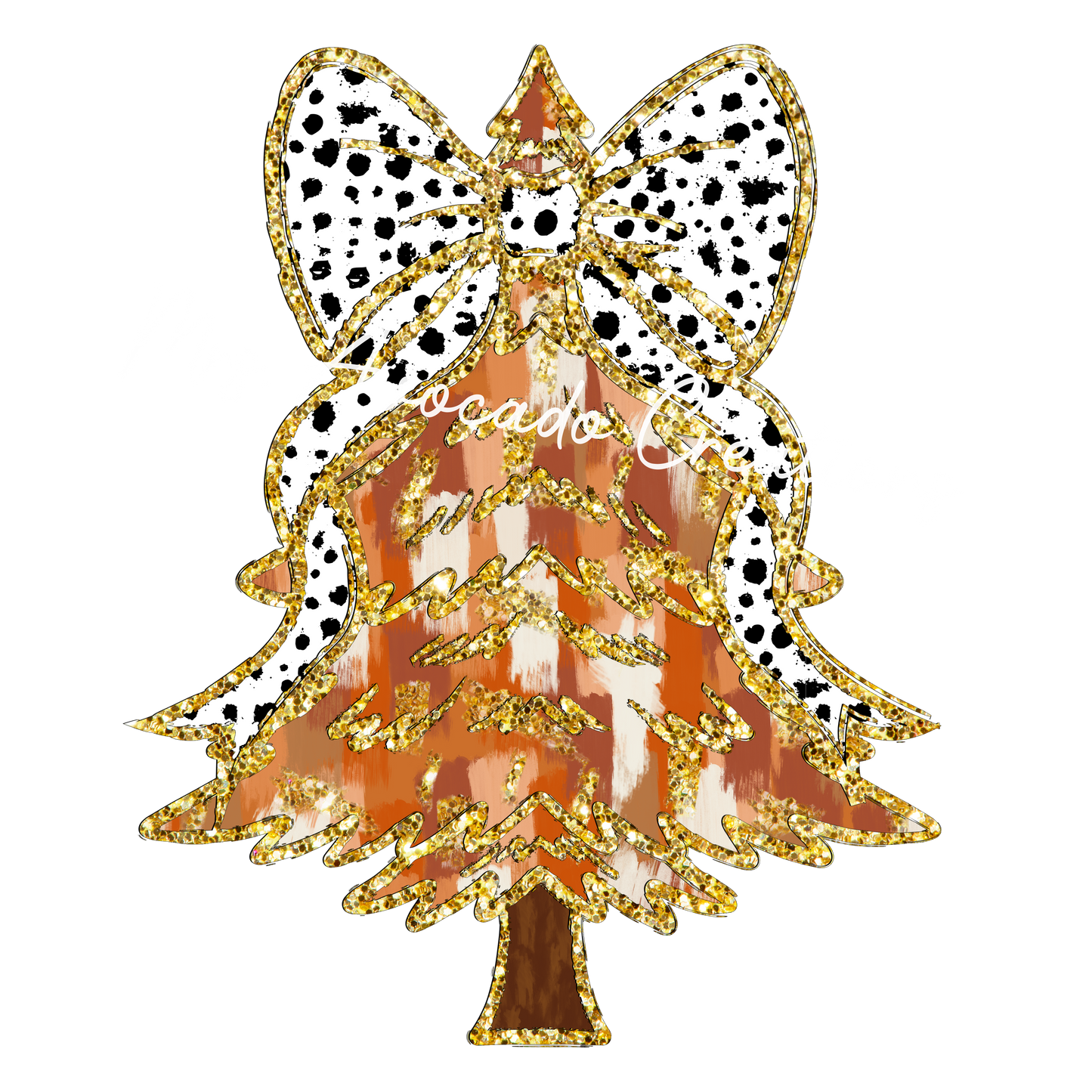 Coquette shades of gold/brown Christmas tree