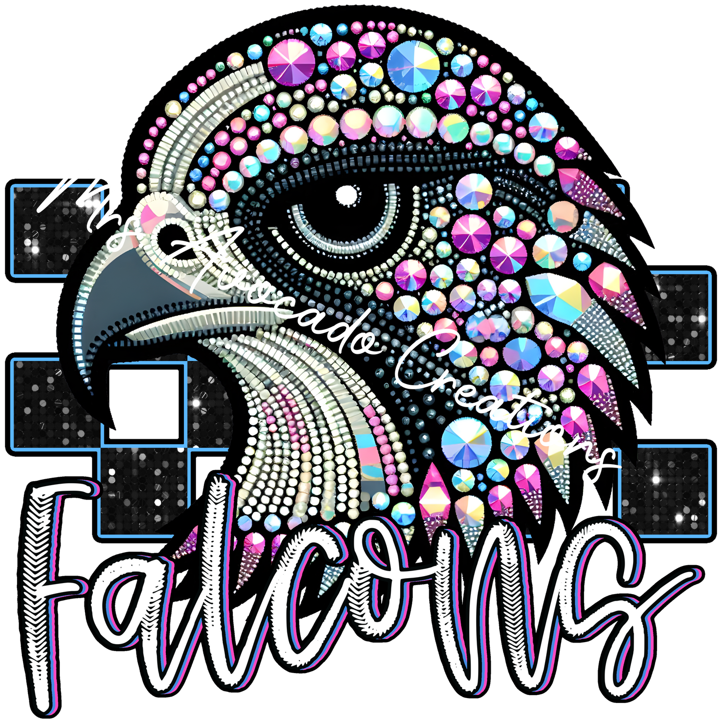 Faux rhinestone Falcons