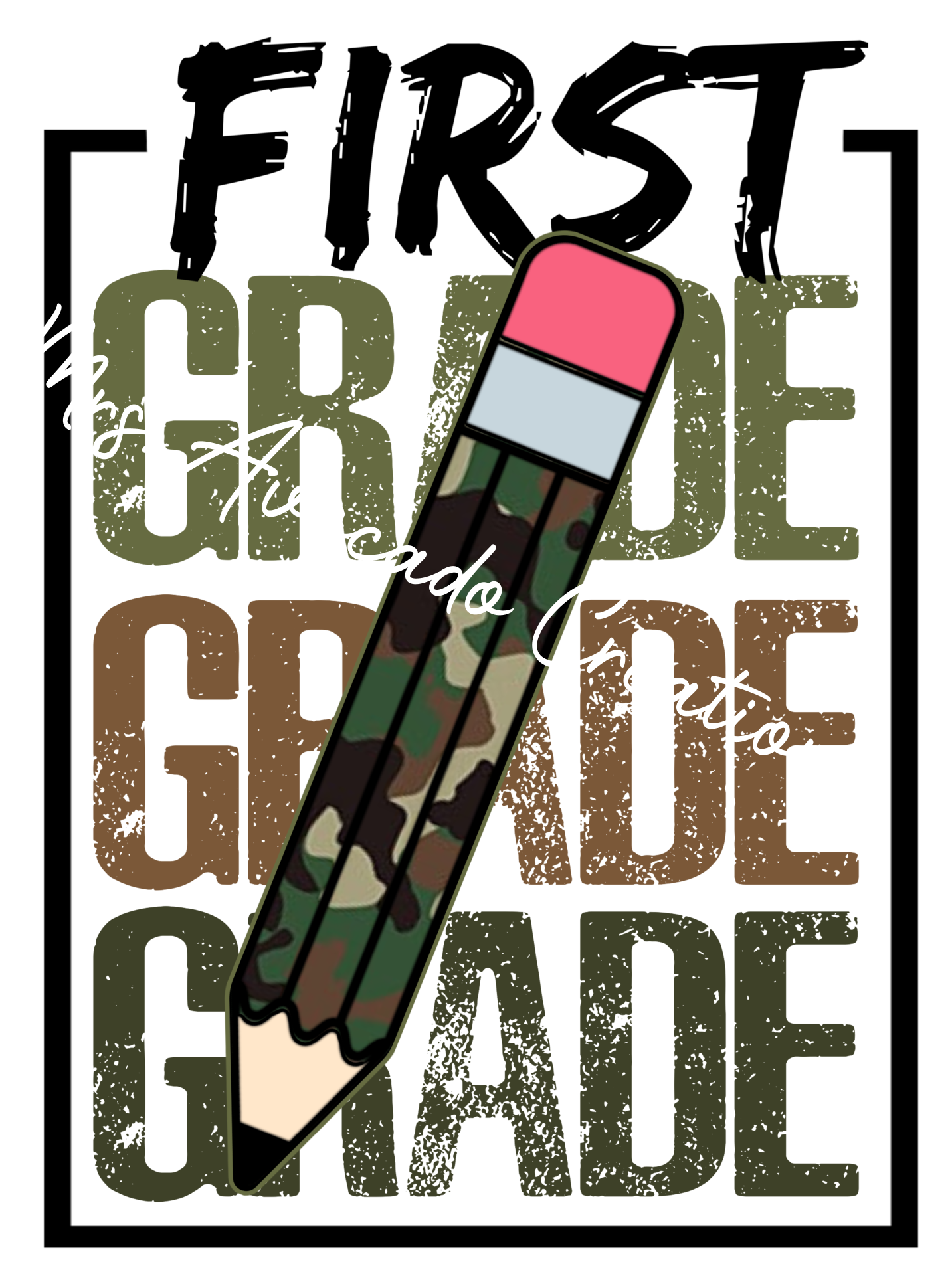 Camo pencil first grade