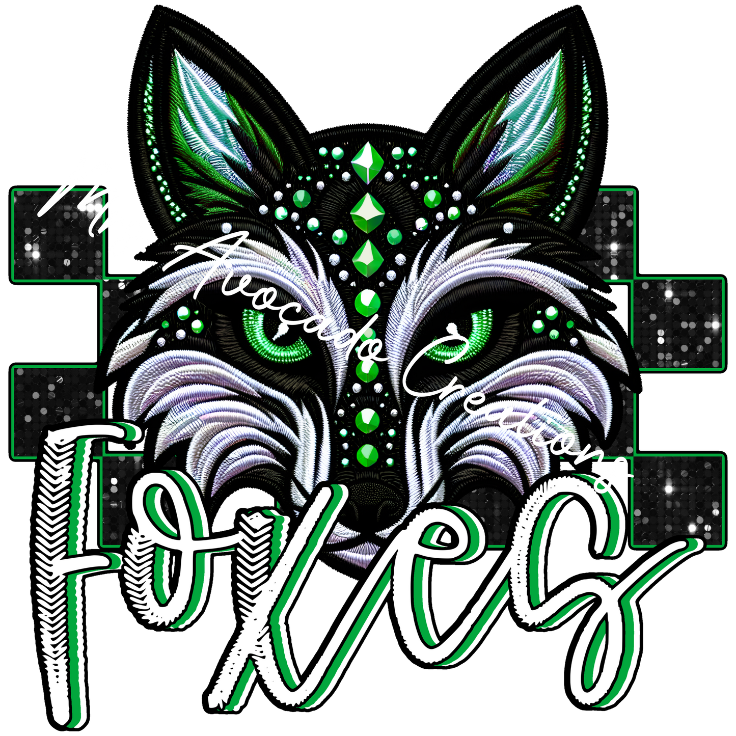 Faux rhinestone Foxes