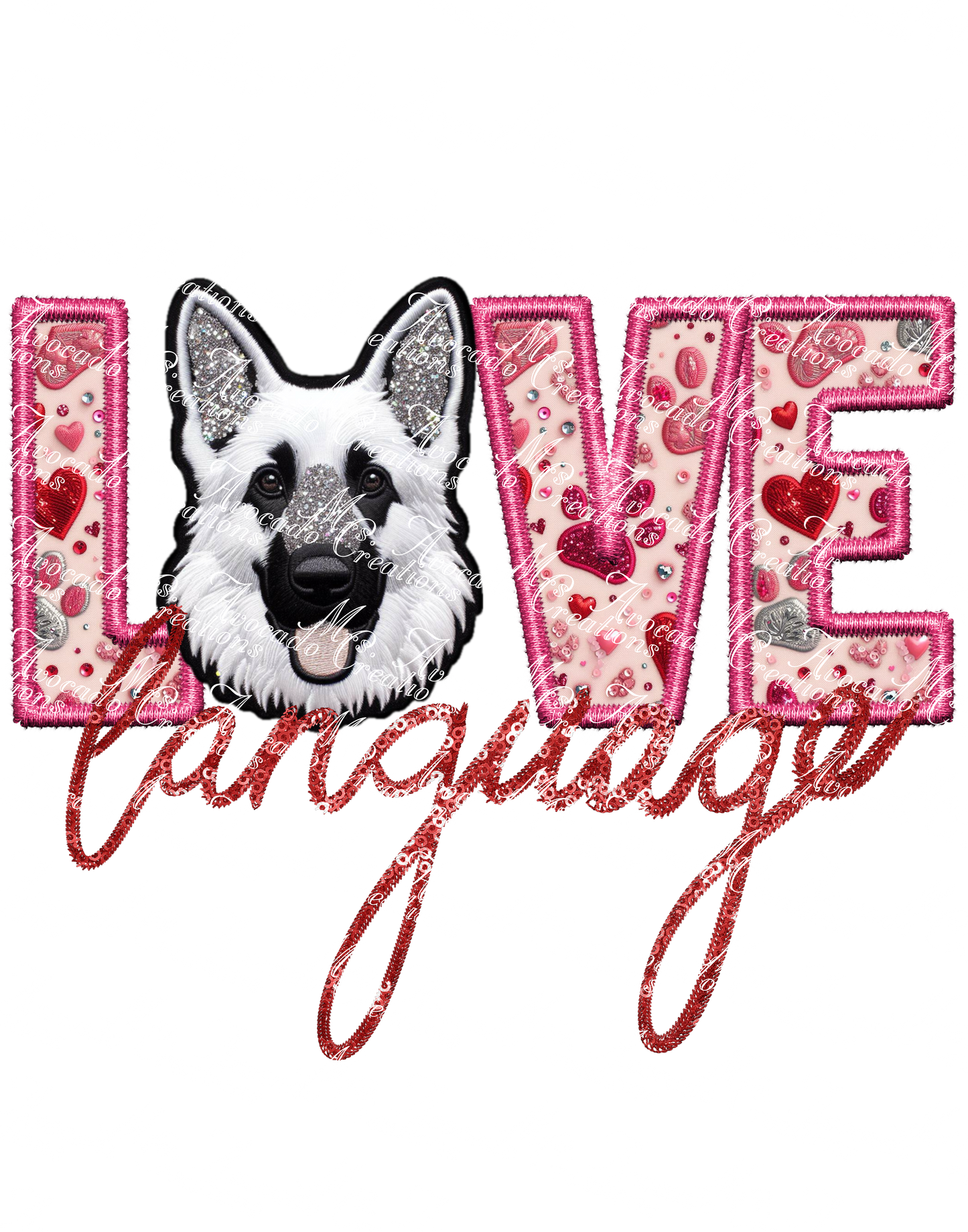 Love Language German Shepherd (white)