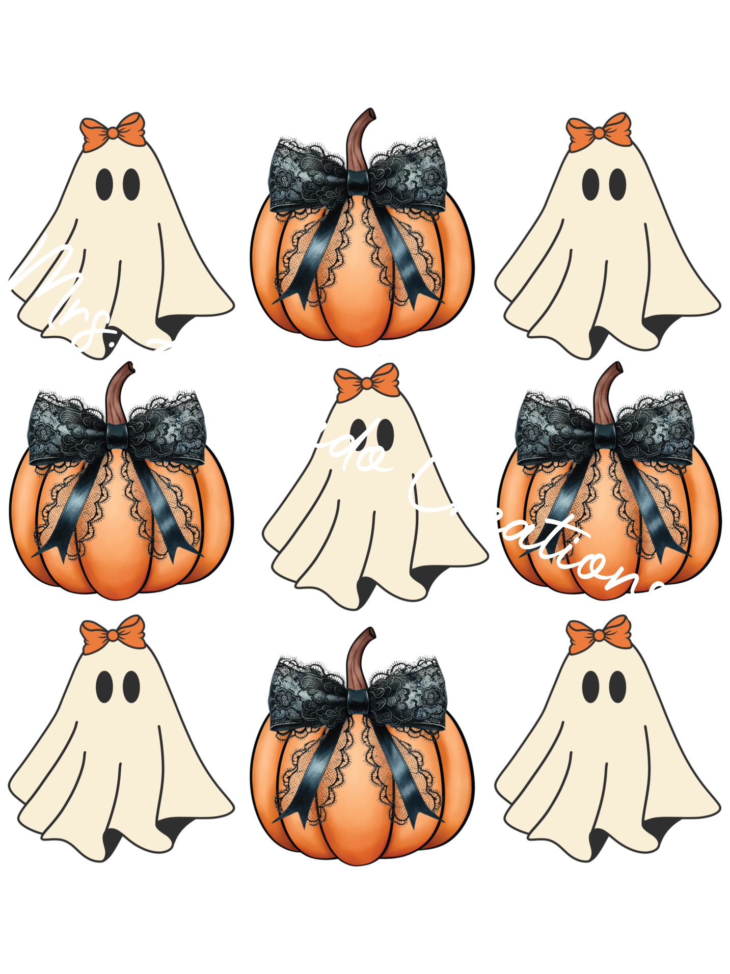Ghost pumpkin bows