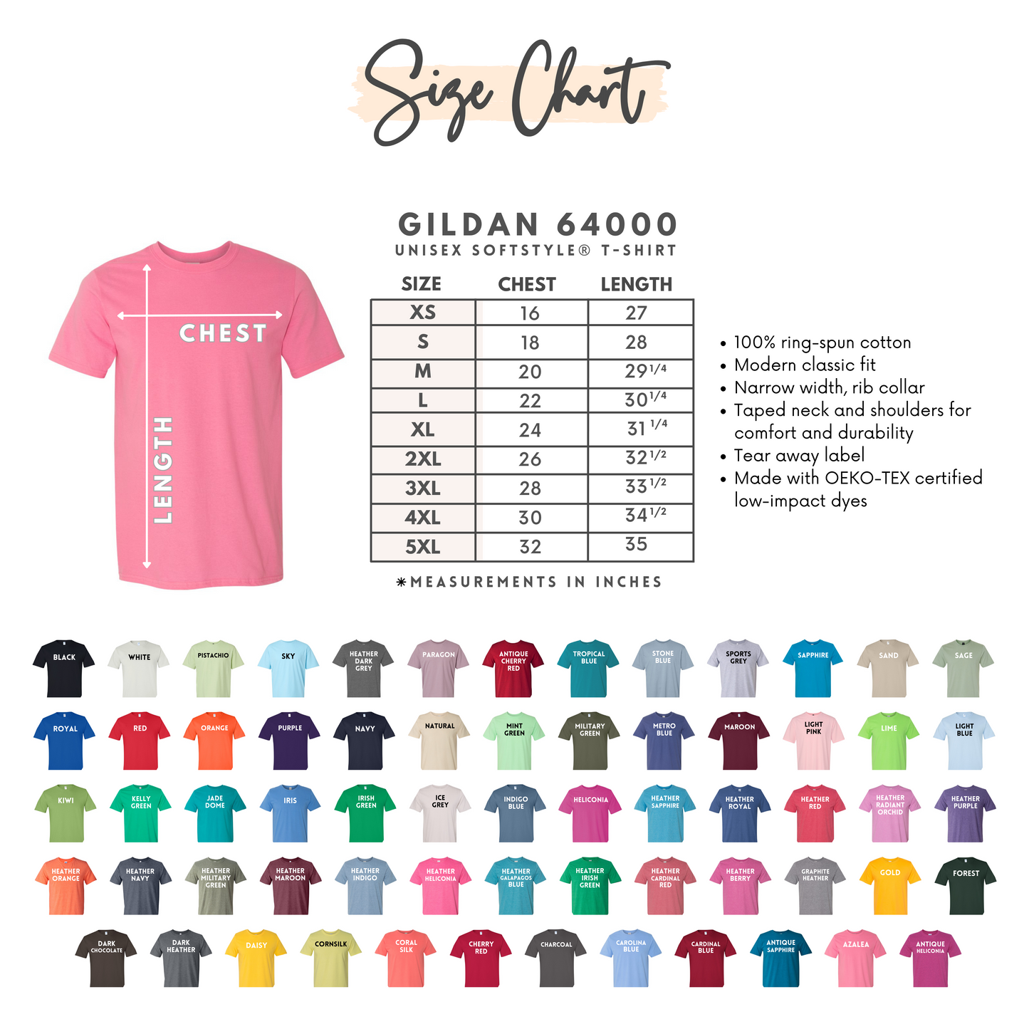 Adult Shirt Color Options