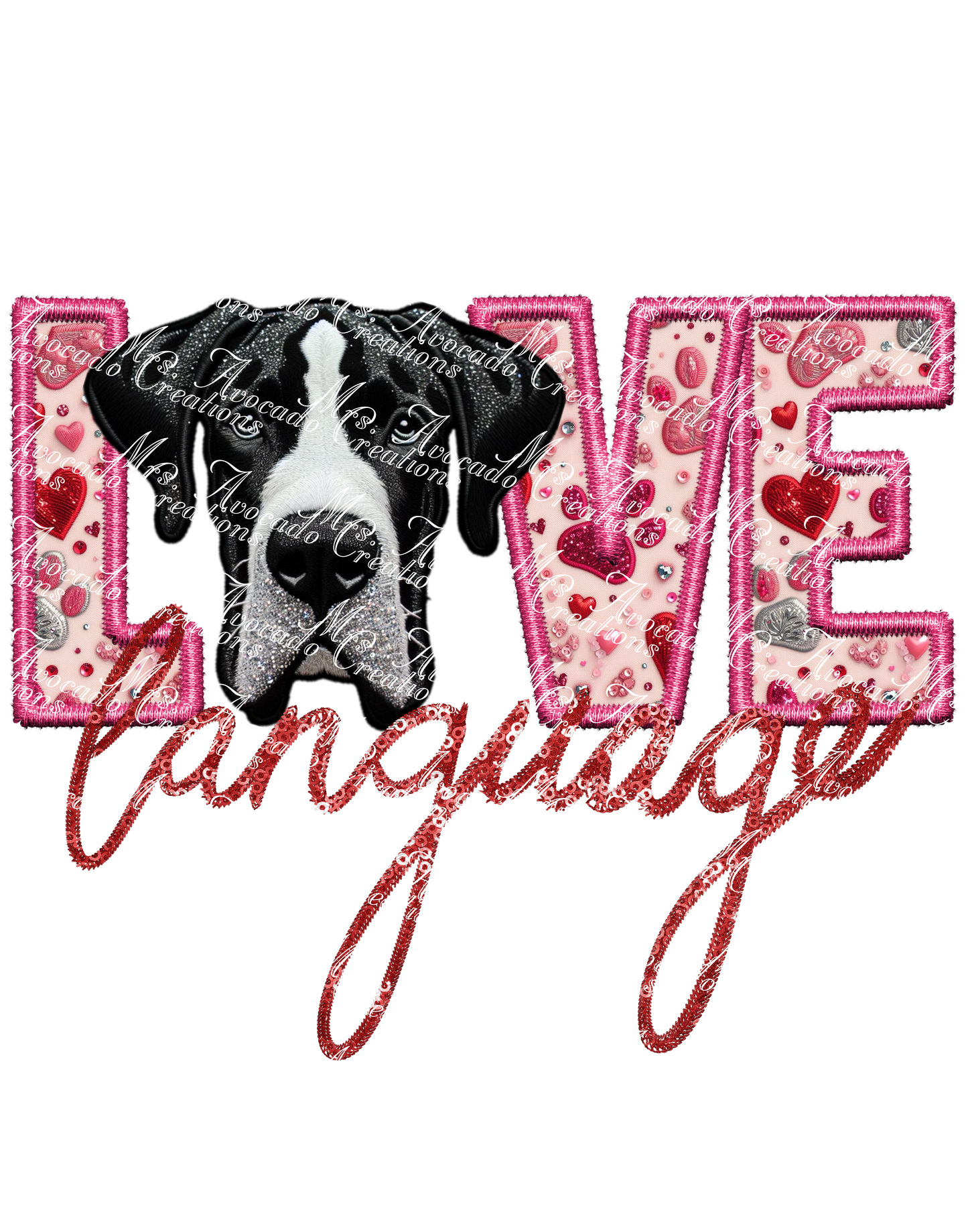 Love Language Great Dane Black/White