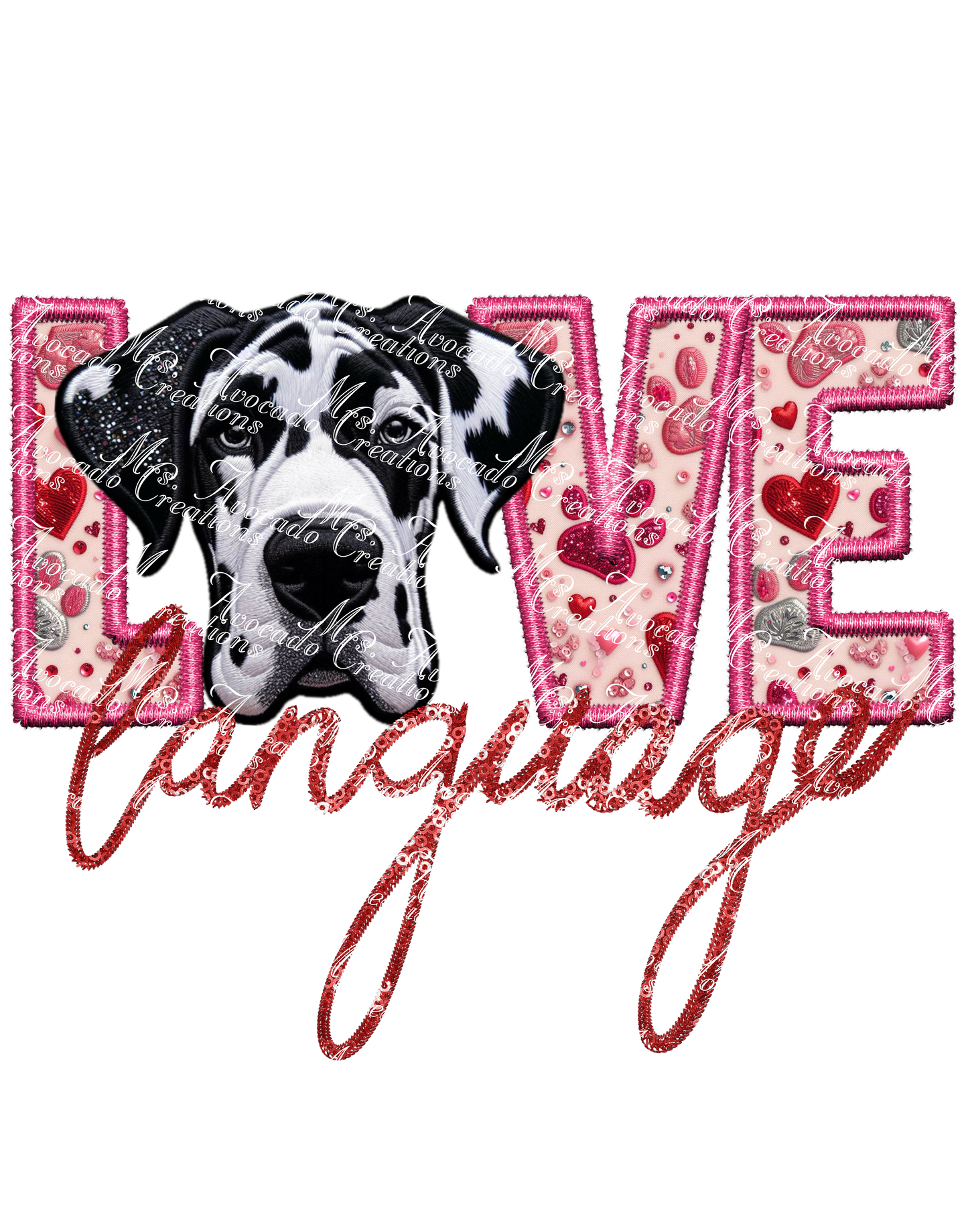 Love Language Great Dane Harlequin