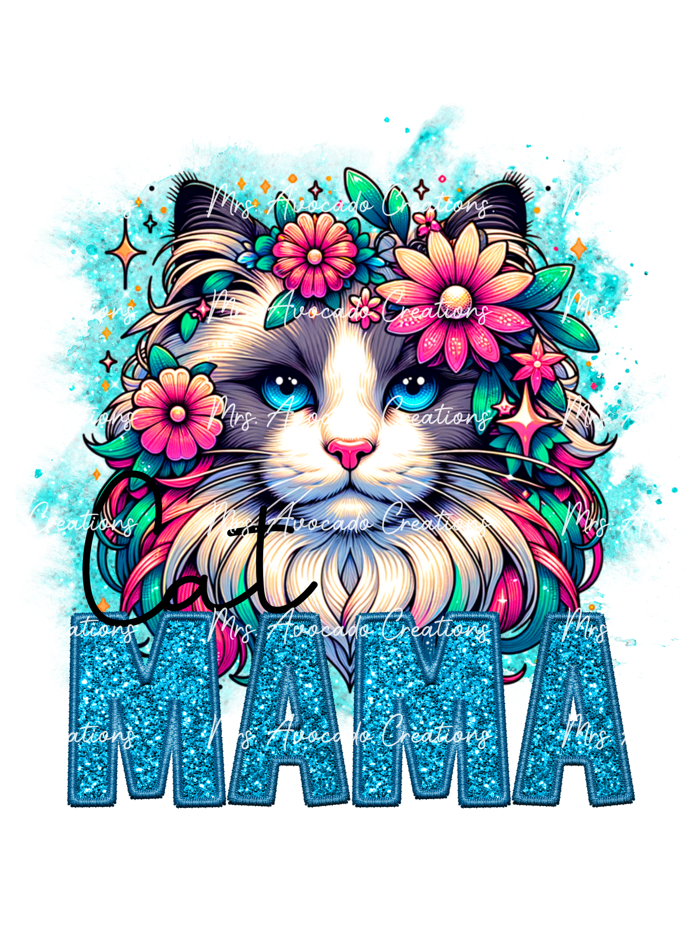 Grey/White Longhair Cat Mama