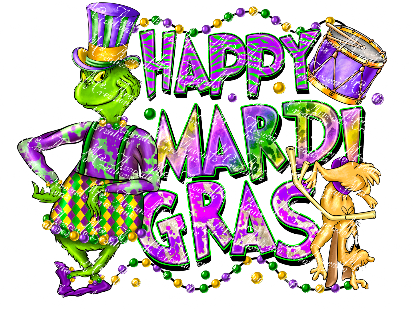 Happy Mardi Gras Green Guy