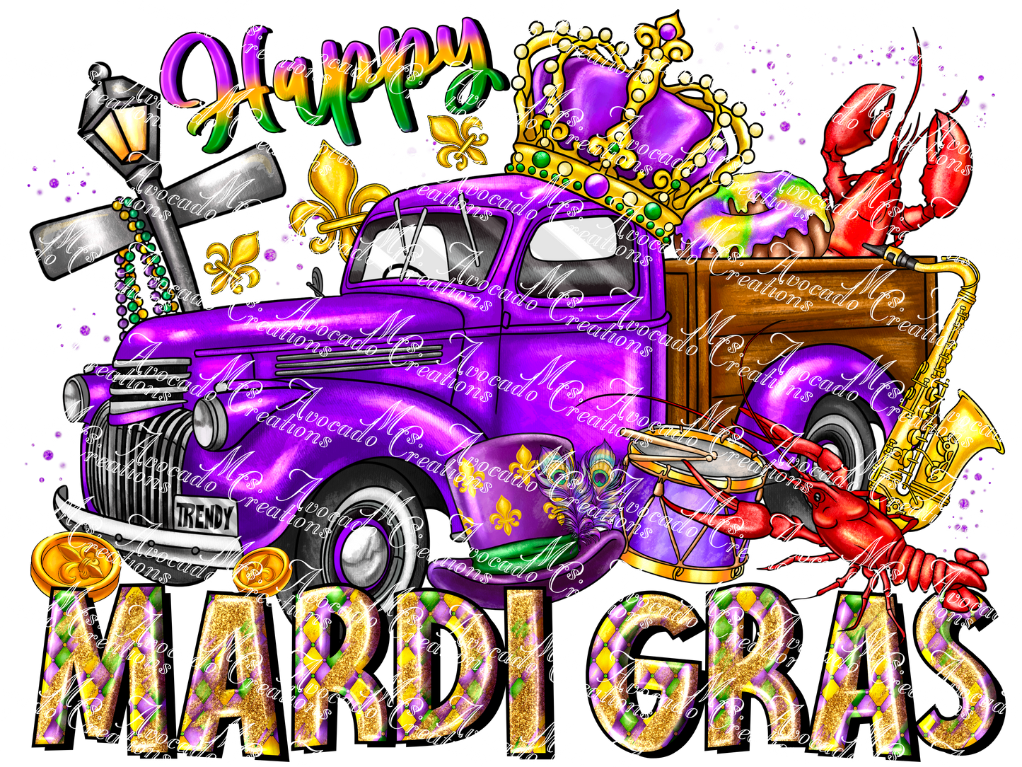Happy Mardi Gras Truck