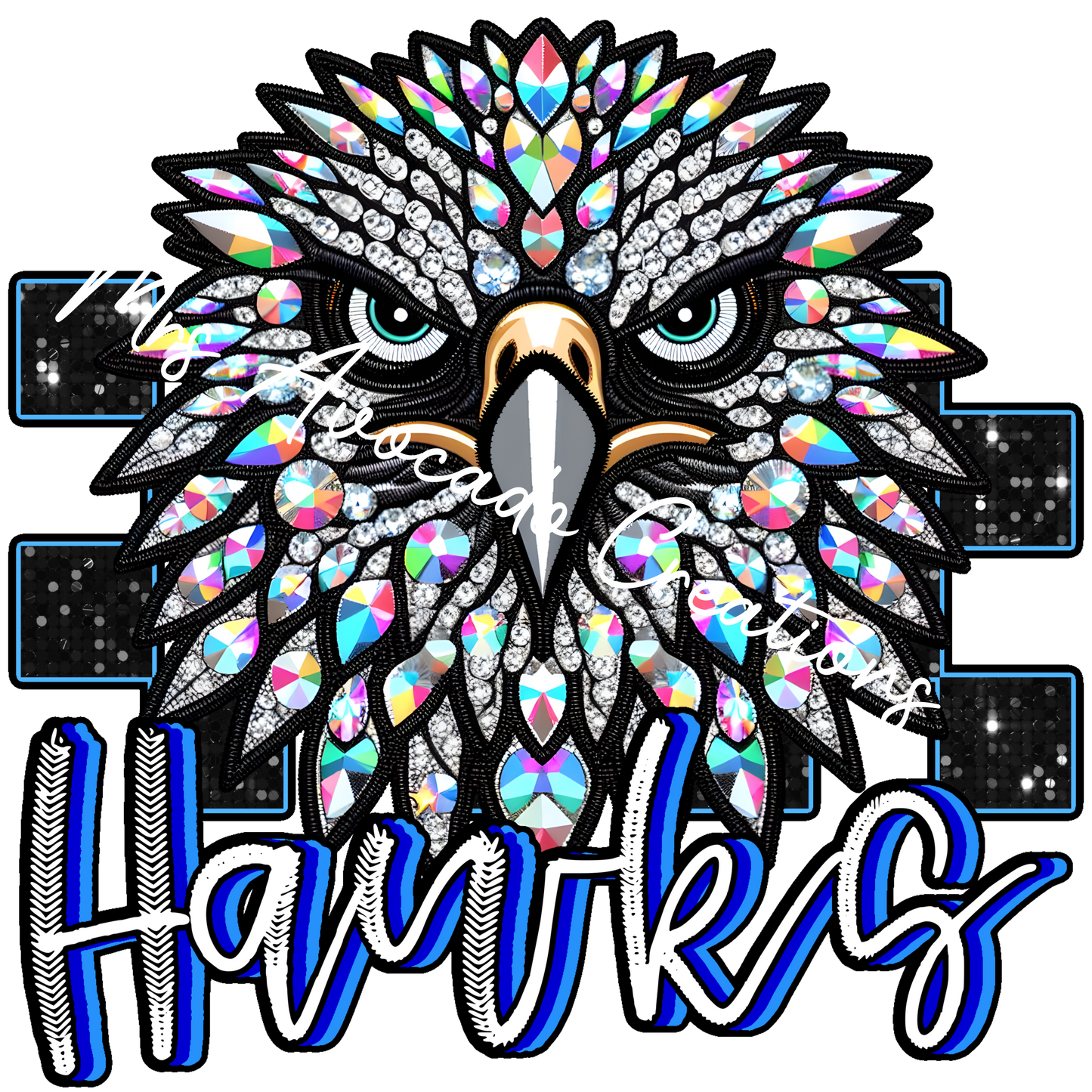 Faux rhinestone Hawks