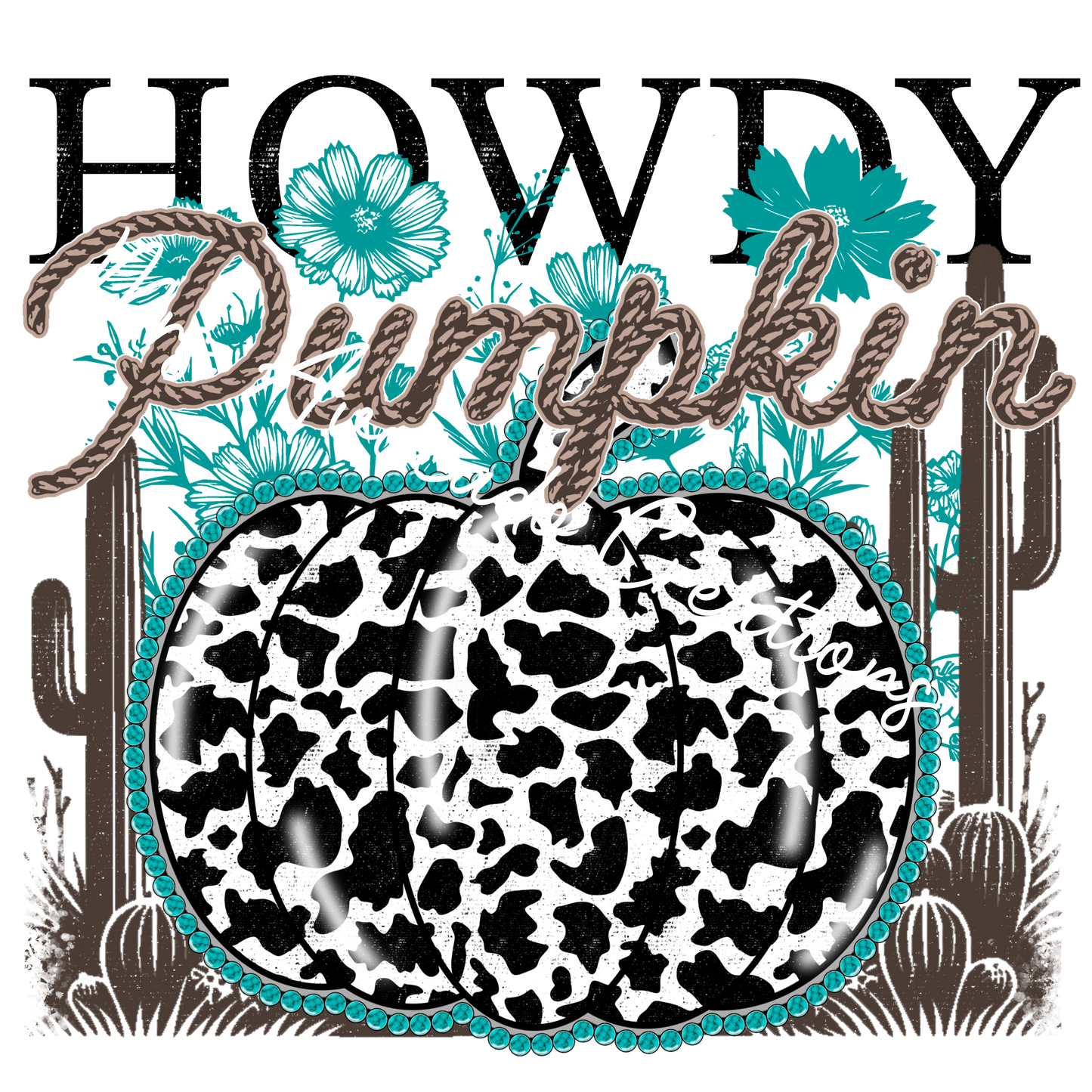 Howdy pumpkin cow print