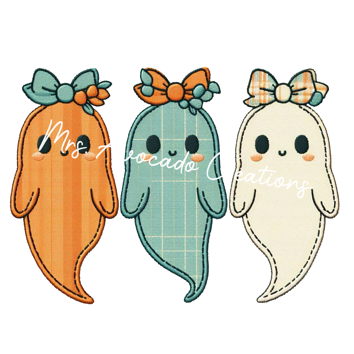 Ghosts with bows trio
