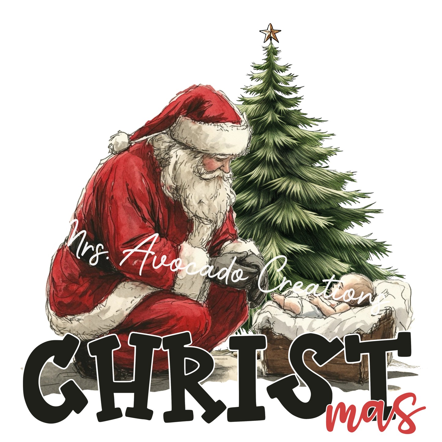 CHRIST mas Santa and Baby Jesus