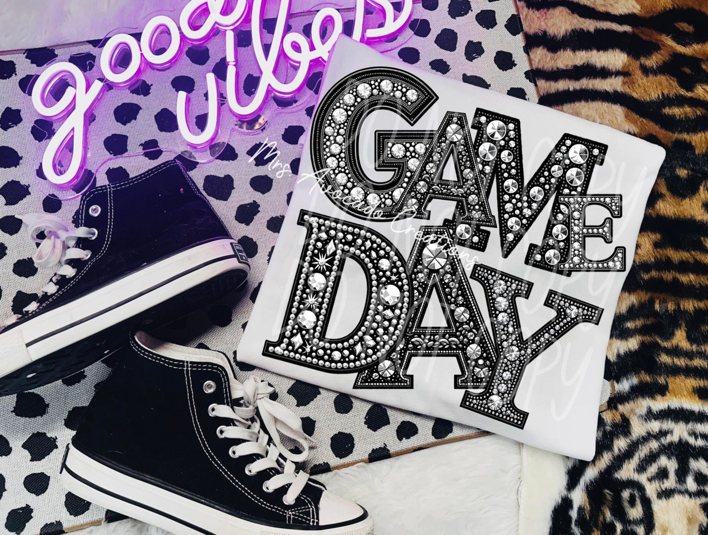 Faux rhinestone game day