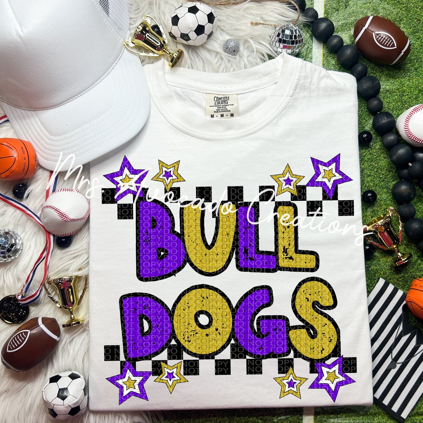 Bulldog checkered stars