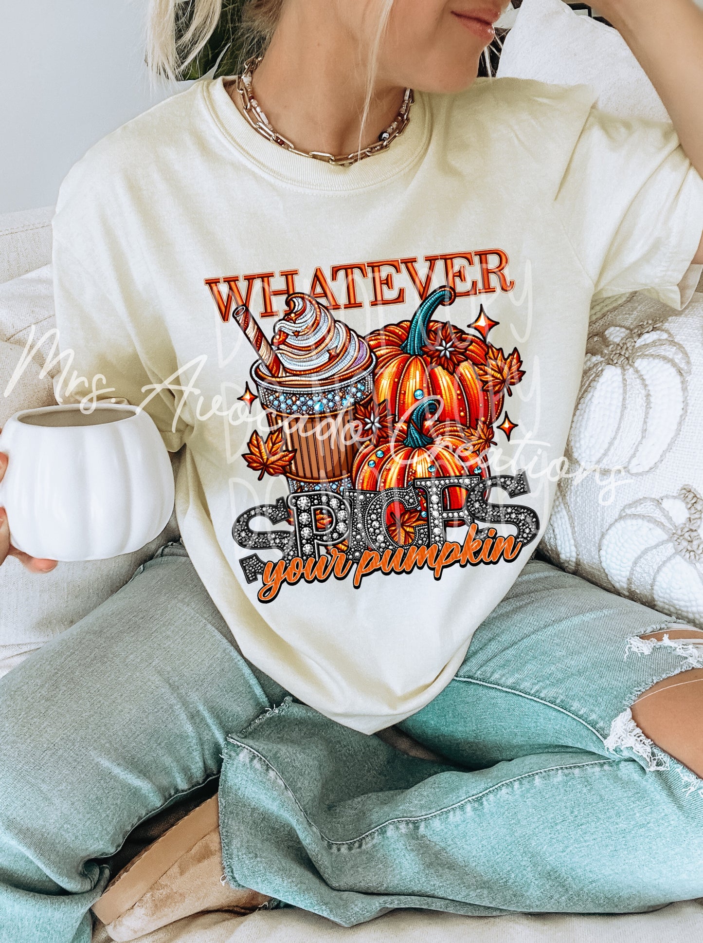 Faux rhinestone whatever spices your pumpkin